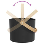 Sauna Accessory Set 5 pcs Black Aluminium and Solid Pine Wood