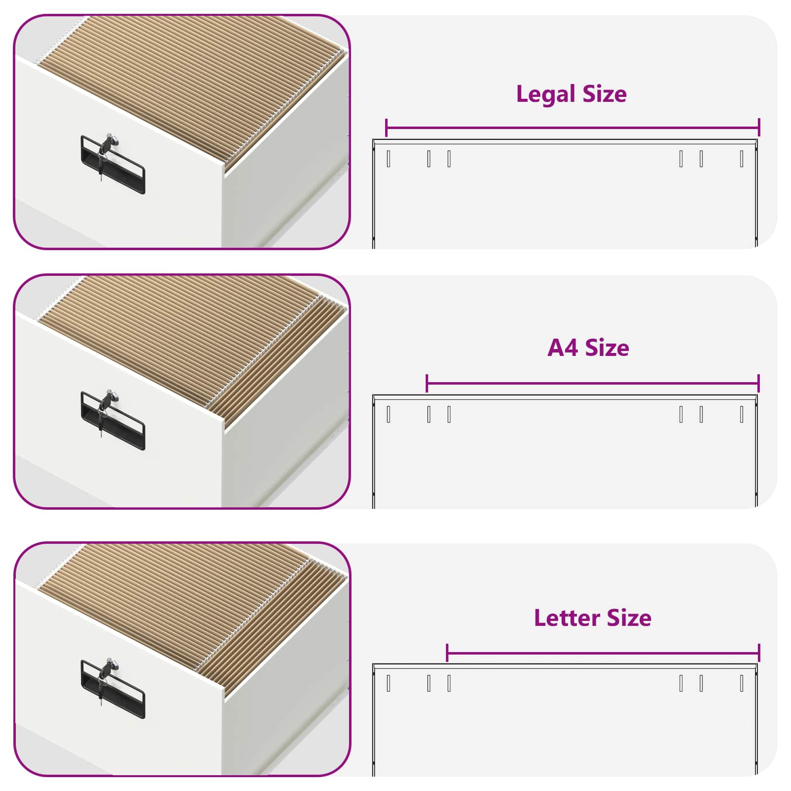 File Cabinet Black 45.5 x 42 x 106.5 cm Cold-Rolled Steel