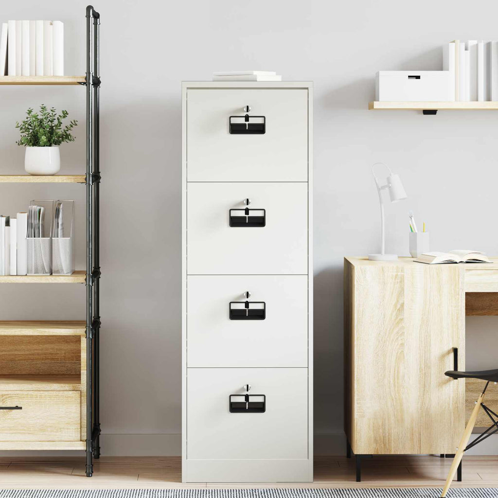 File Cabinet White 45.5 x 42 x 106.5 cm Cold-Rolled Steel