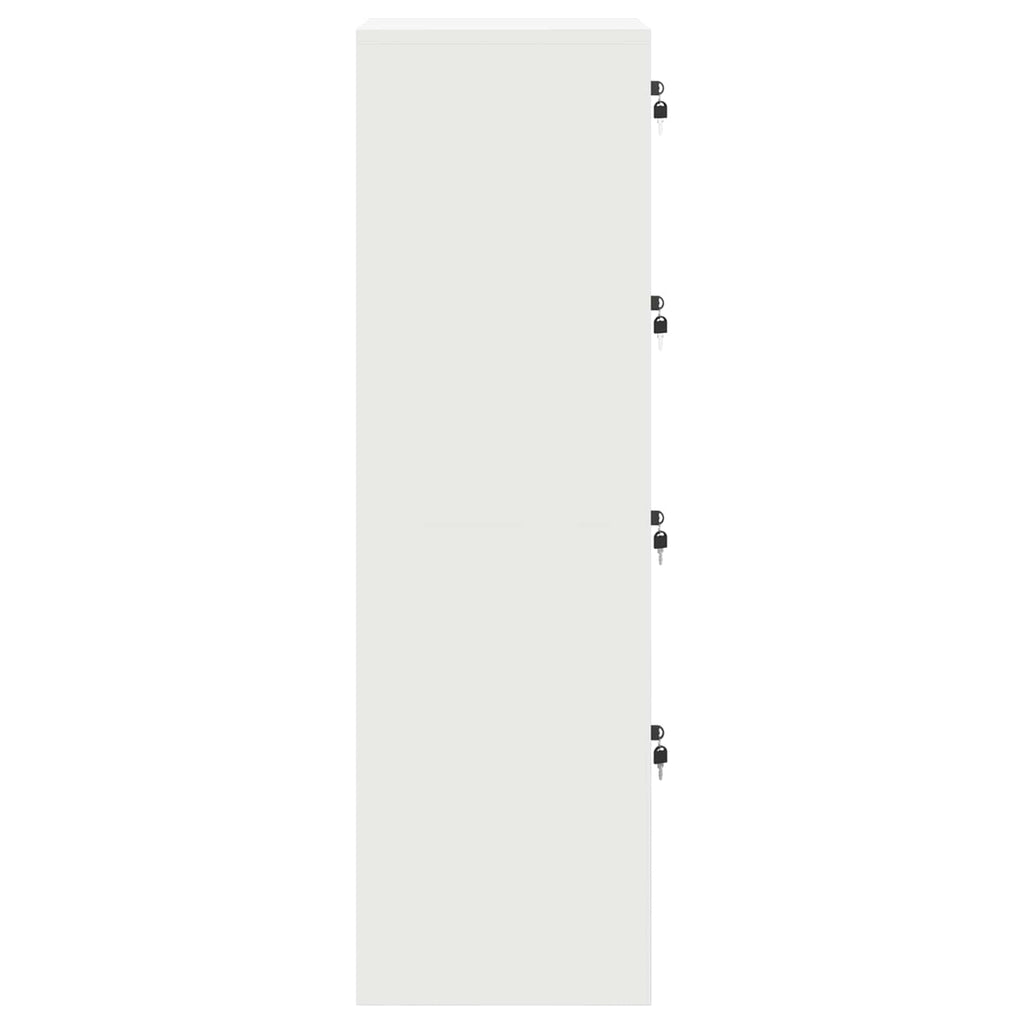 File Cabinet White 45.5 x 42 x 139 cm Cold-Rolled Steel