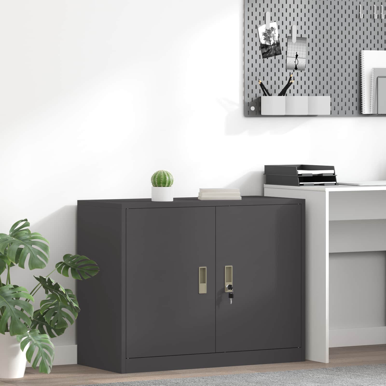 Storage Cabinet Black 90 x 40 x 70 cm Cold-Rolled Steel