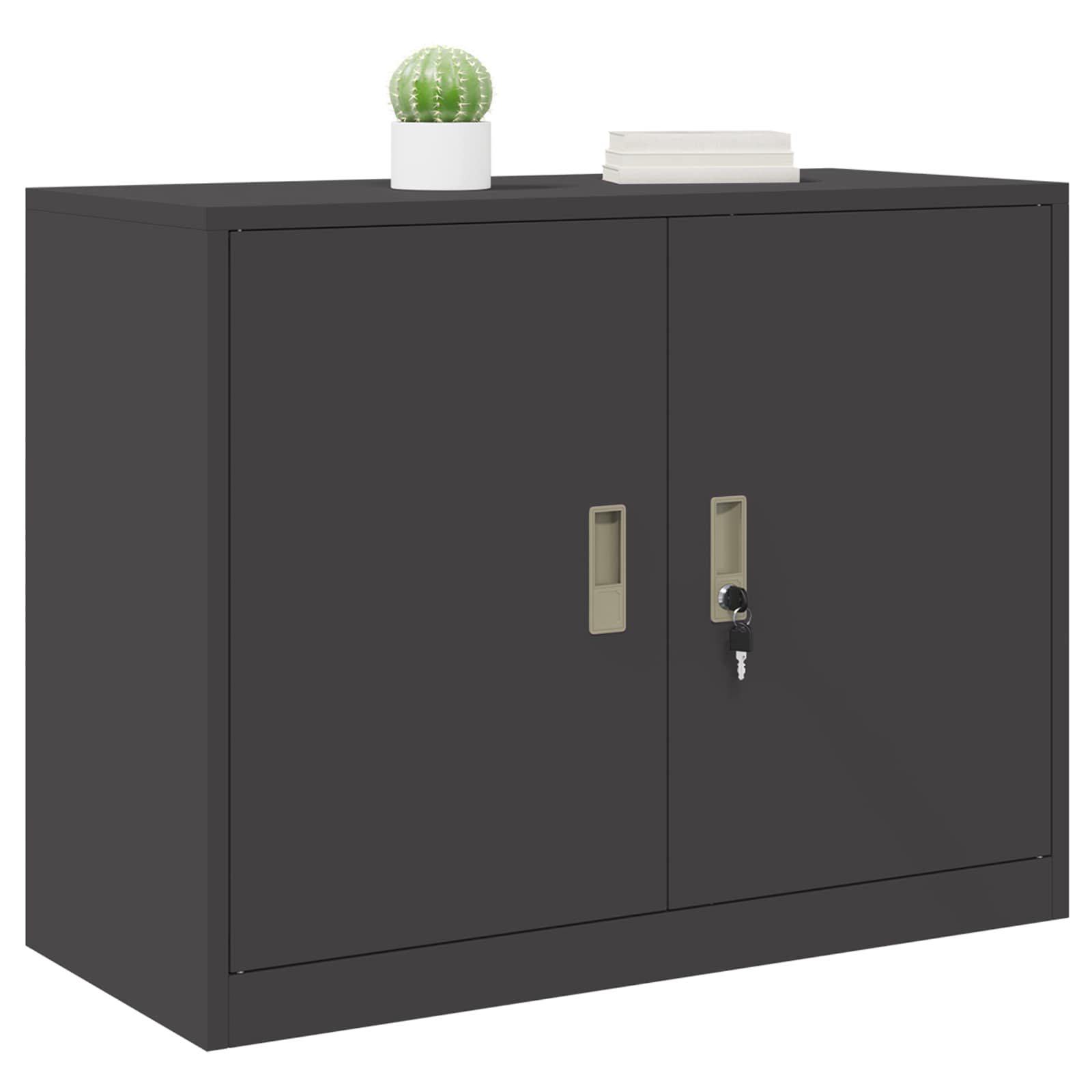 Storage Cabinet Black 90 x 40 x 70 cm Cold-Rolled Steel