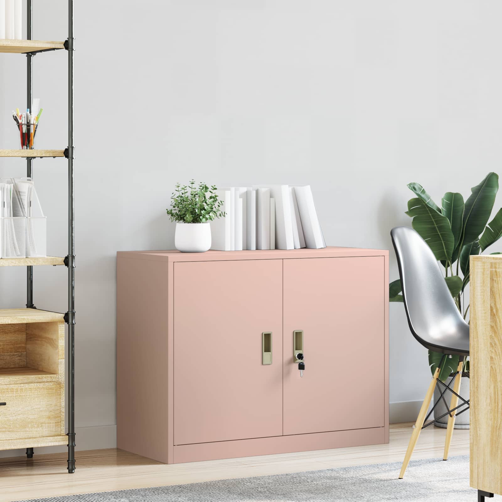 Storage Cabinet Pink 90 x 40 x 70 cm Cold-Rolled Steel