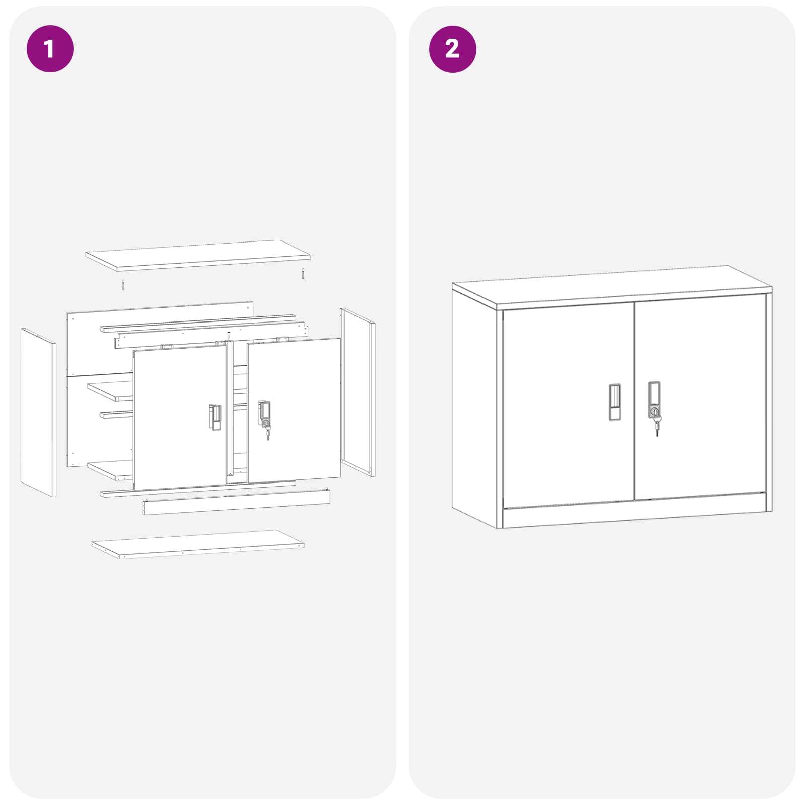 Storage Cabinet Anthracite 90 x 40 x 70 cm Cold-Rolled Steel