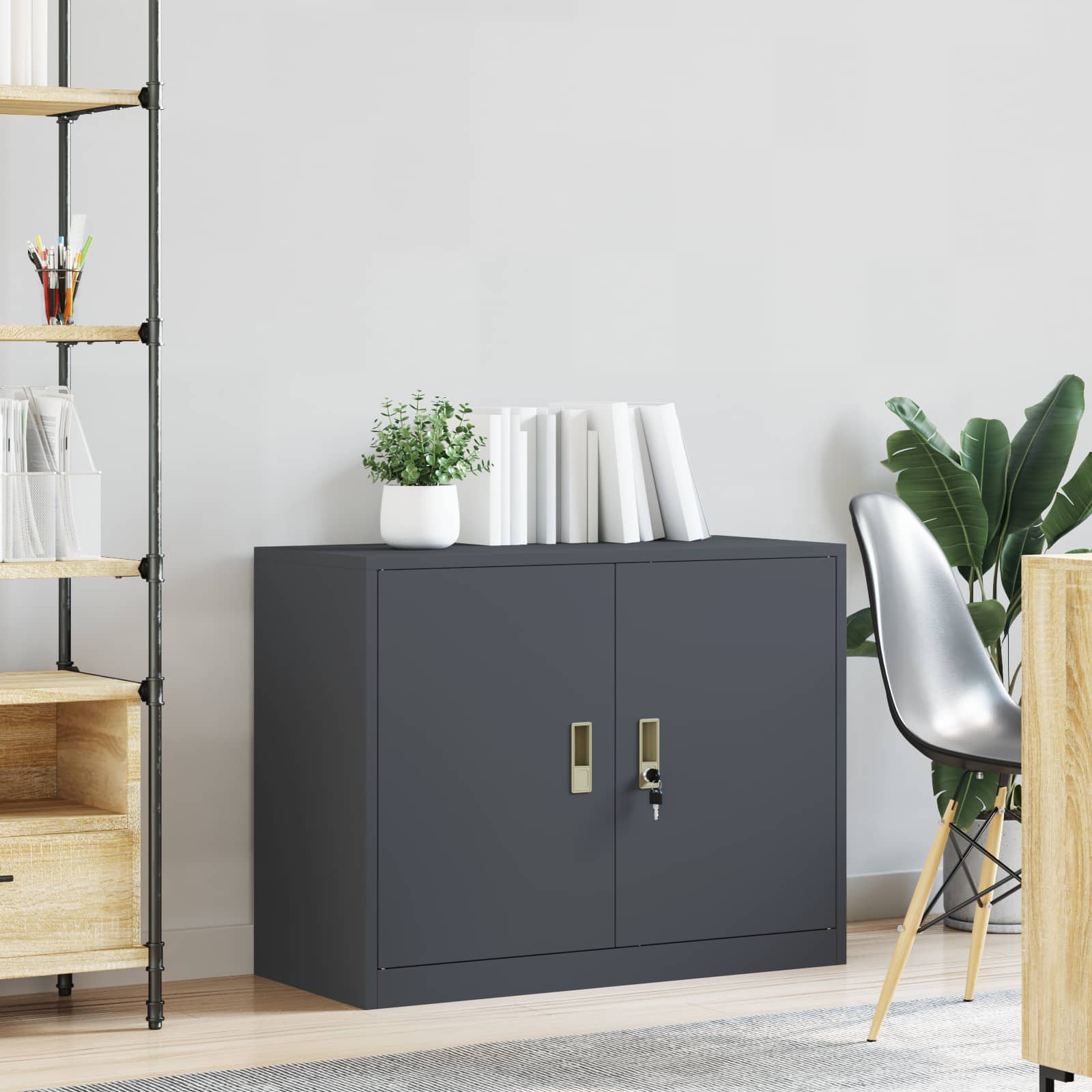 Storage Cabinet Anthracite 90 x 40 x 70 cm Cold-Rolled Steel