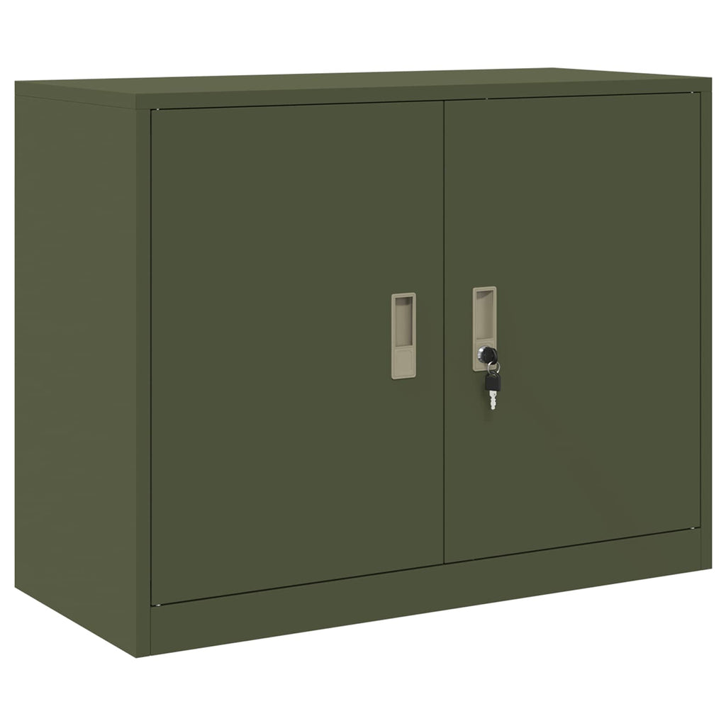Storage Cabinet Olive Green 90 x 40 x 70 cm Cold-Rolled Steel