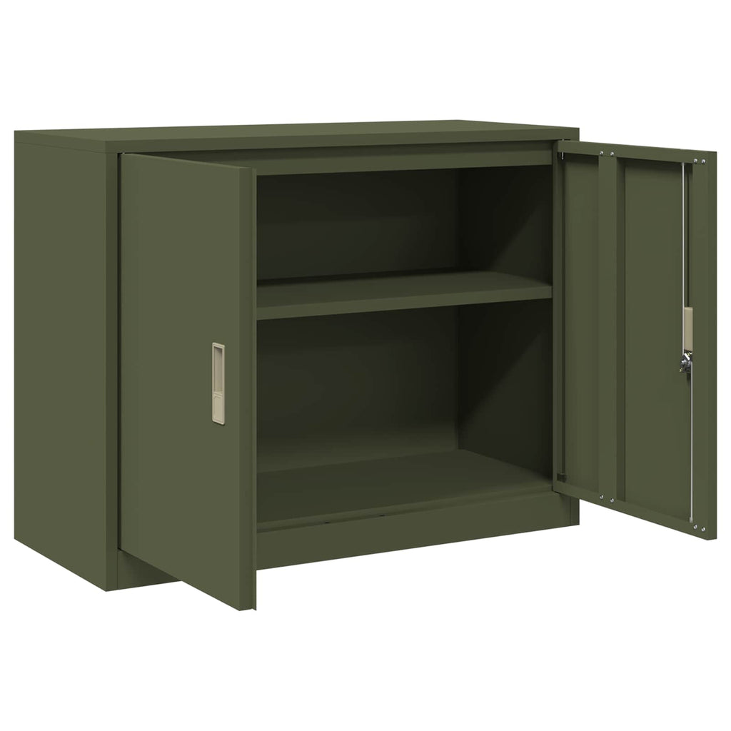 Storage Cabinet Olive Green 90 x 40 x 70 cm Cold-Rolled Steel