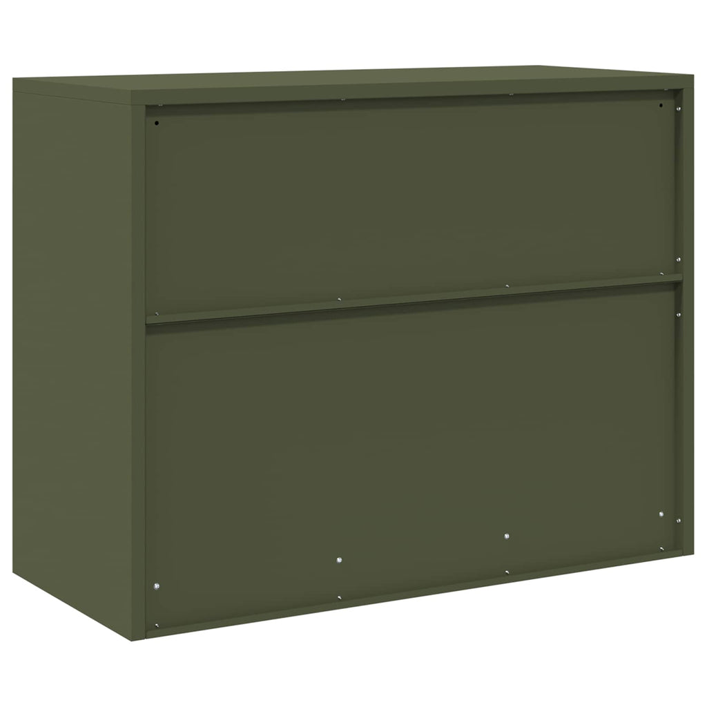 Storage Cabinet Olive Green 90 x 40 x 70 cm Cold-Rolled Steel