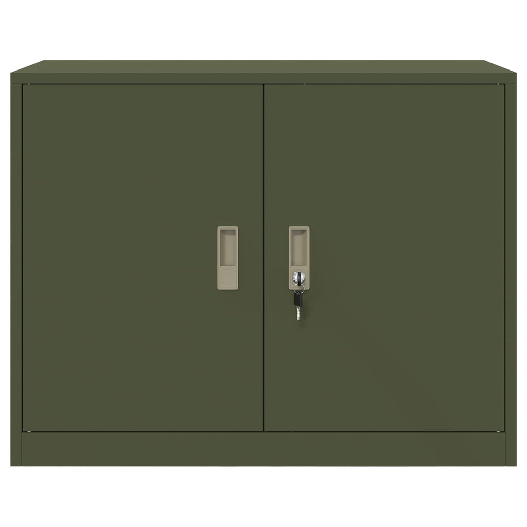 Storage Cabinet Olive Green 90 x 40 x 70 cm Cold-Rolled Steel