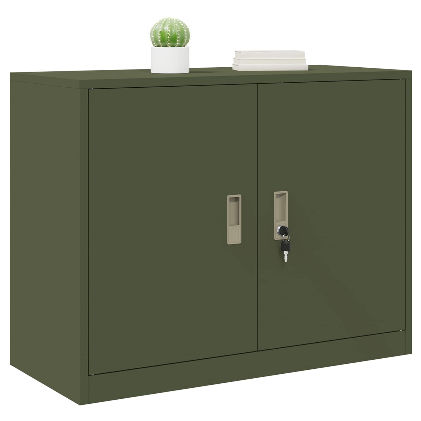 Storage Cabinet Olive Green 90 x 40 x 70 cm Cold-Rolled Steel