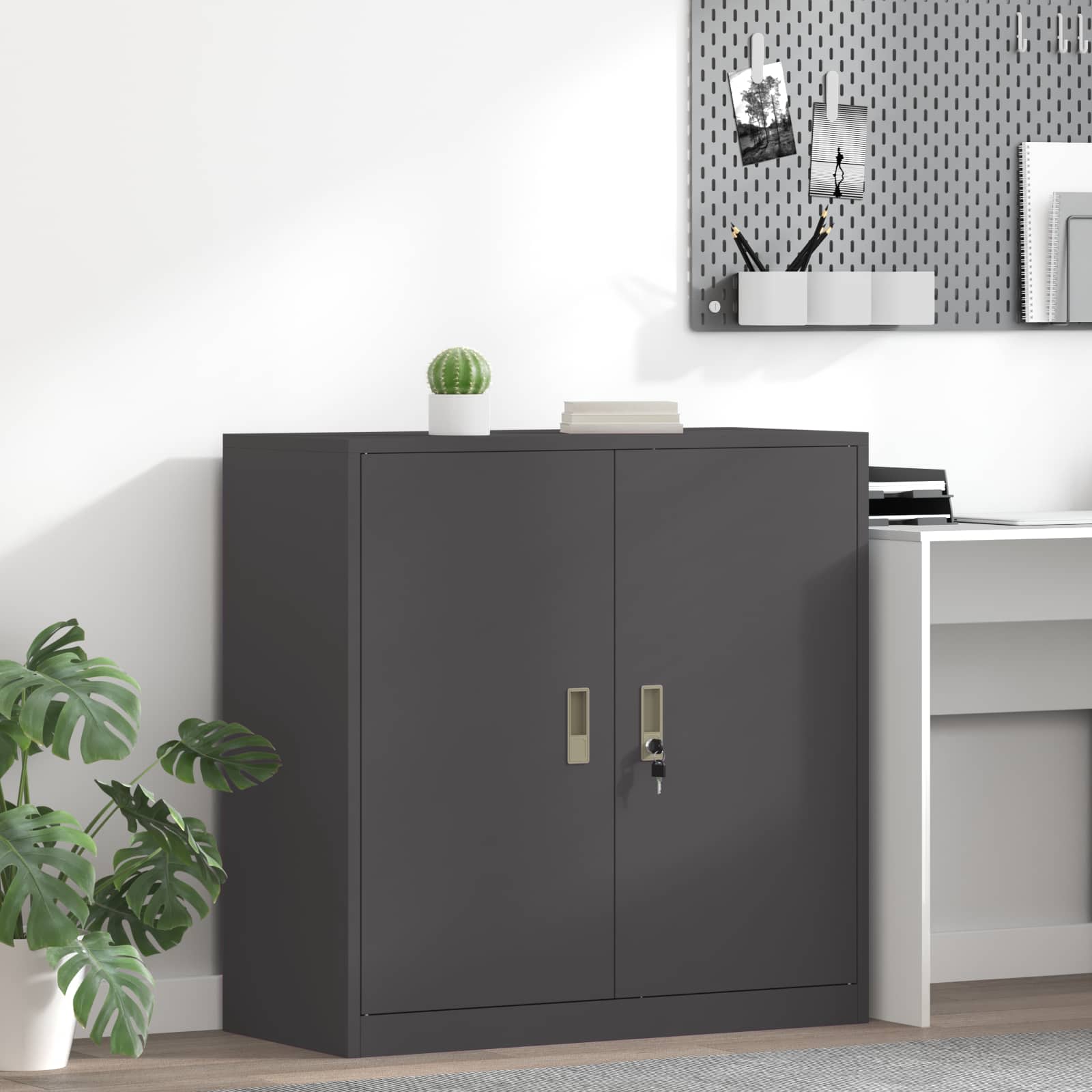 Storage Cabinet Black 90 x 40 x 90 cm Cold-Rolled Steel