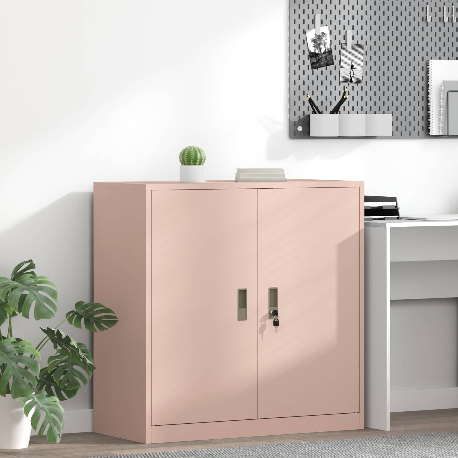 Storage Cabinet Pink 90 x 40 x 90 cm Cold-Rolled Steel