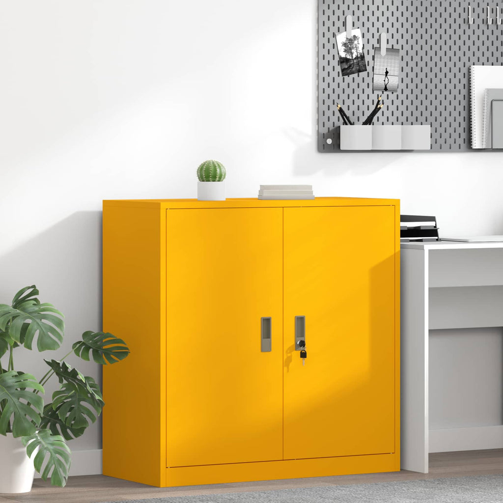 Storage Cabinet with Storage Mustard Yellow 90 x 40 x 90 cm