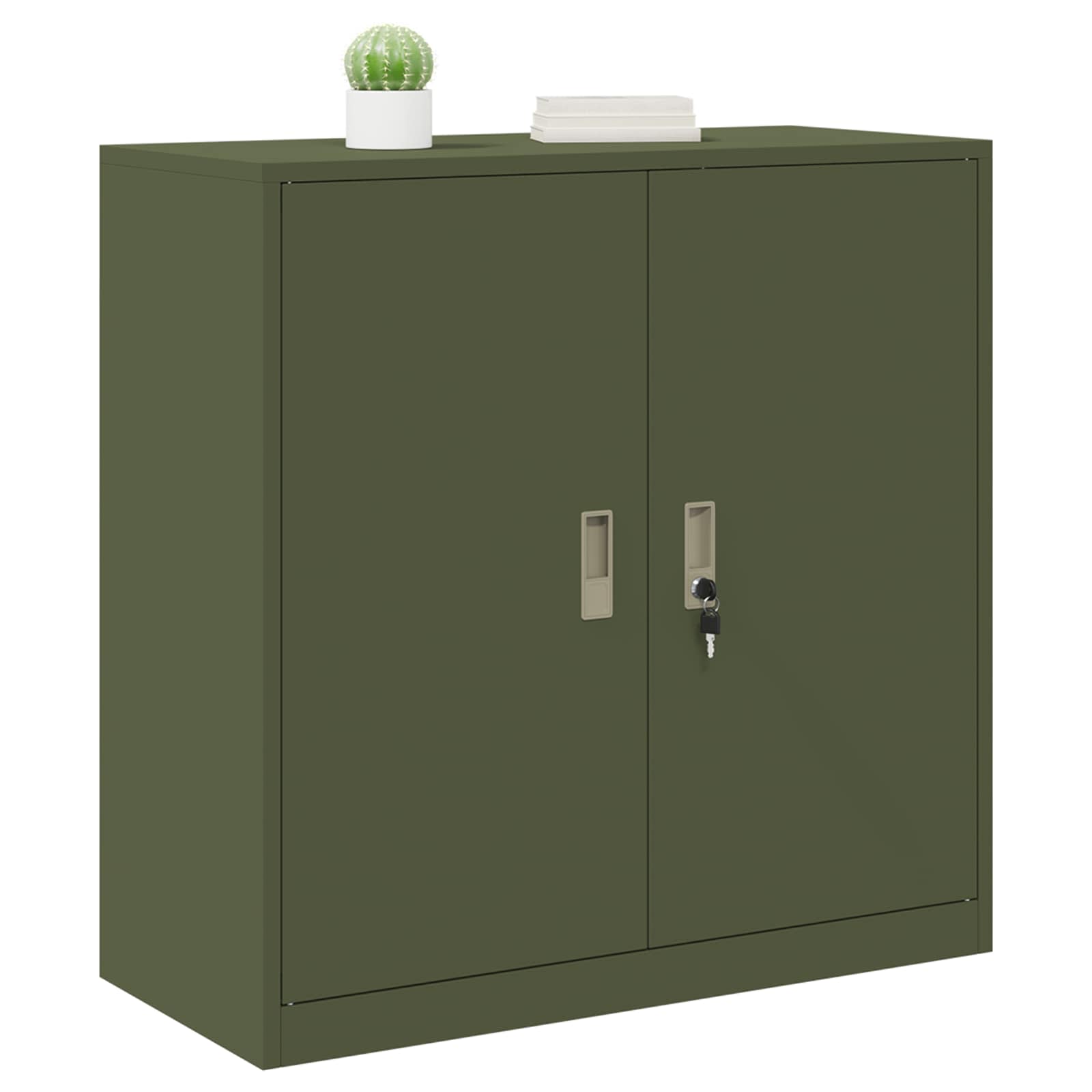 Storage Cabinet Olive Green 90 x 40 x 90 cm Cold-Rolled Steel