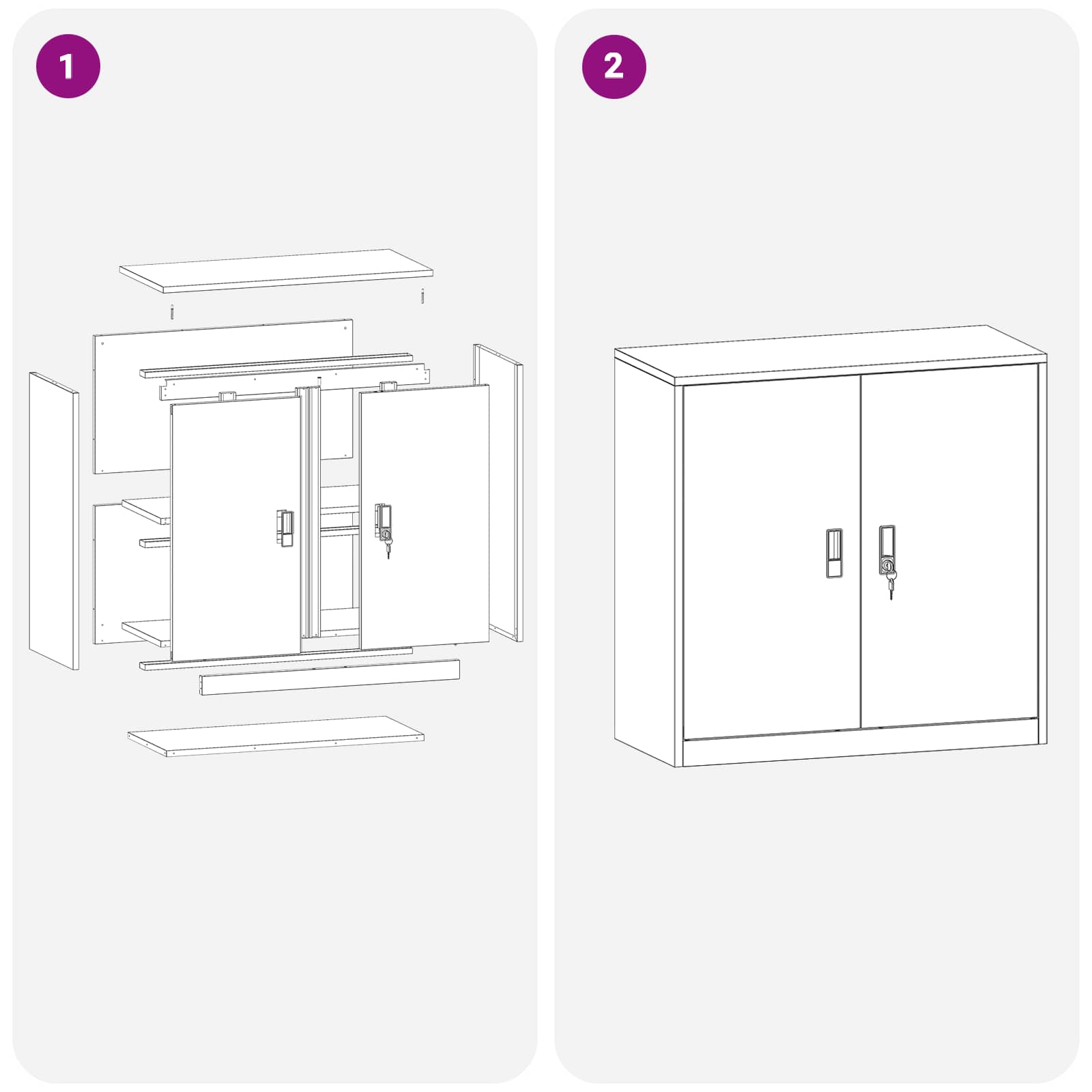 Storage Cabinet White 90 x 40 x 90 cm Cold-Rolled Steel