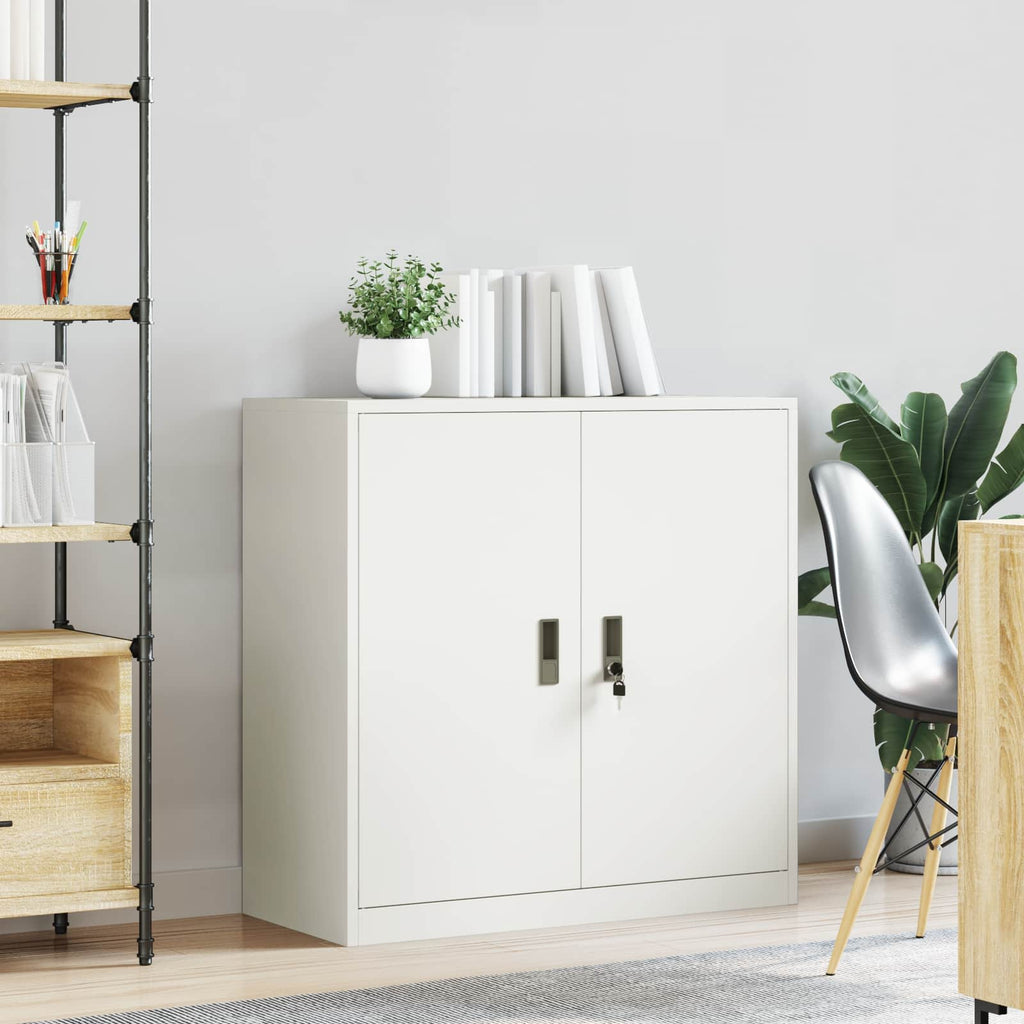 Storage Cabinet White 90 x 40 x 90 cm Cold-Rolled Steel