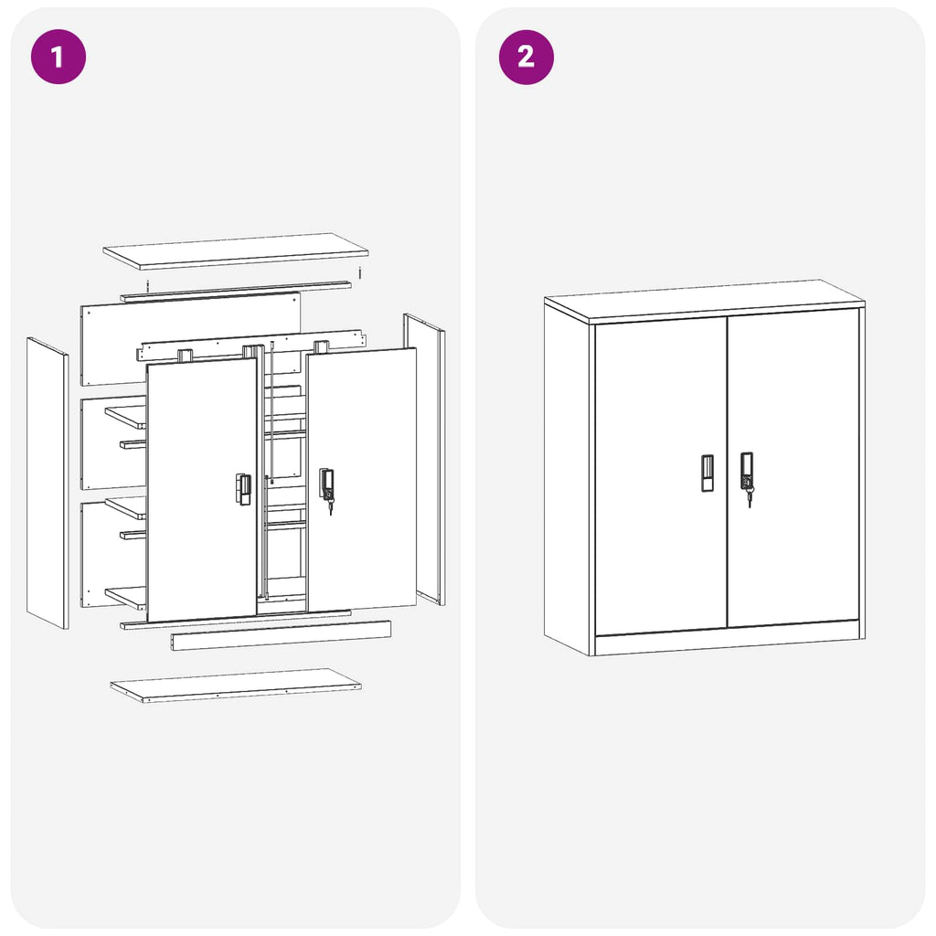 Storage Cabinet Anthracite 90 x 40 x 105 cm Cold-Rolled Steel