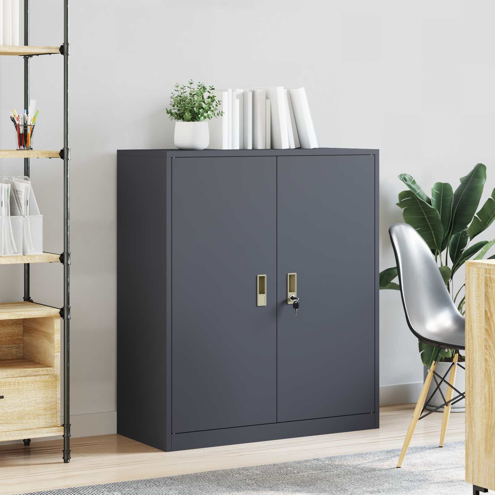 Storage Cabinet Anthracite 90 x 40 x 105 cm Cold-Rolled Steel