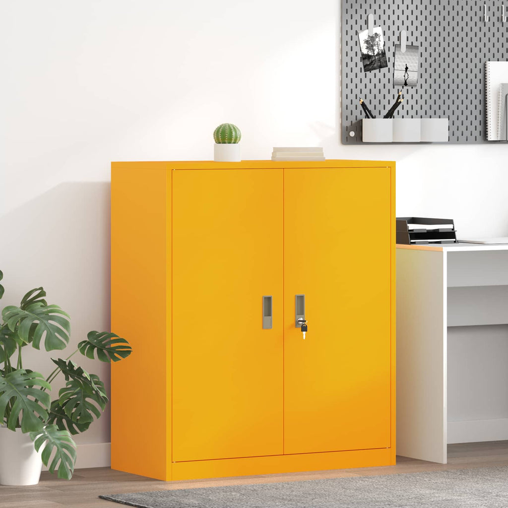 Storage Cabinet with Storage Mustard Yellow 90 x 40 x 105 cm