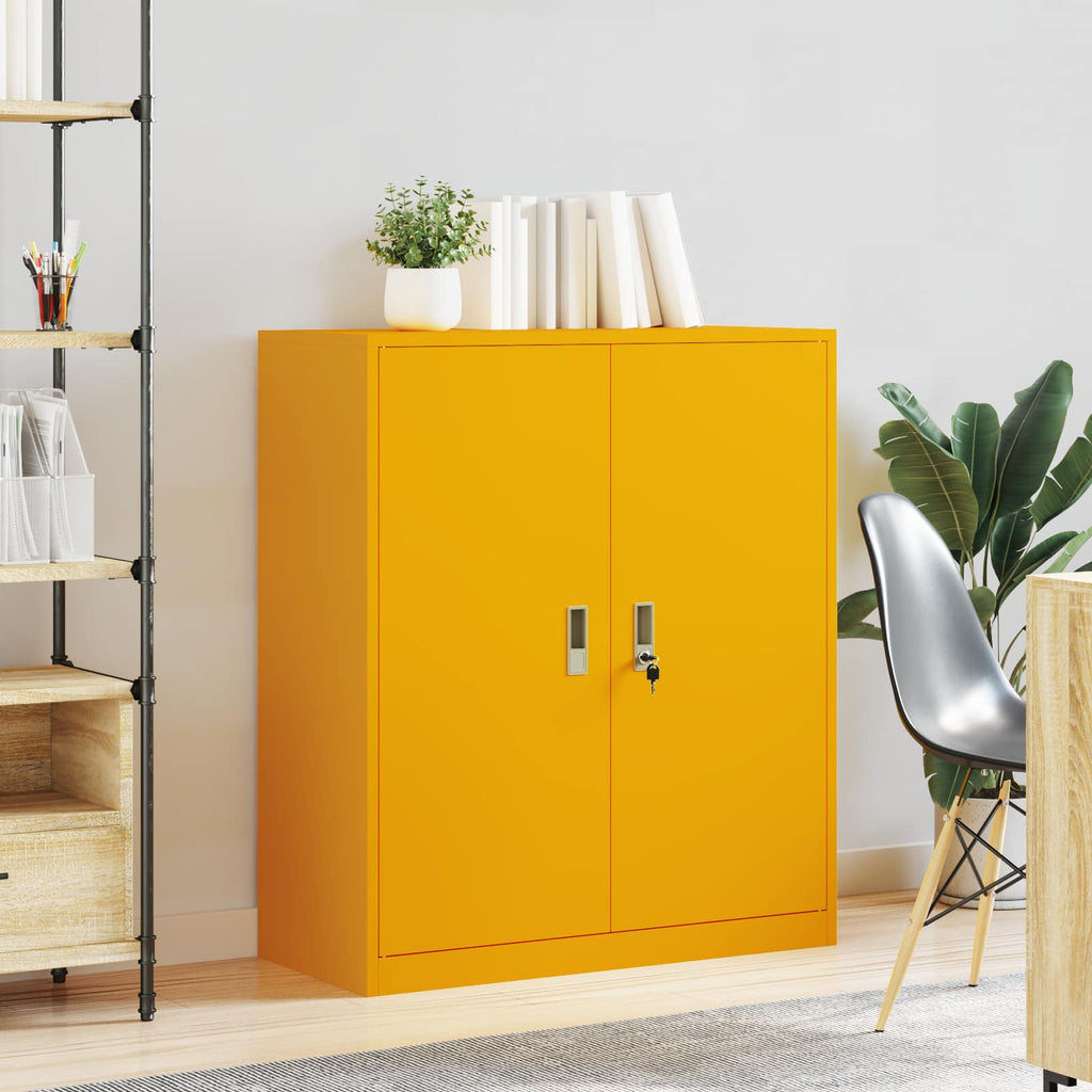 Storage Cabinet with Storage Mustard Yellow 90 x 40 x 105 cm