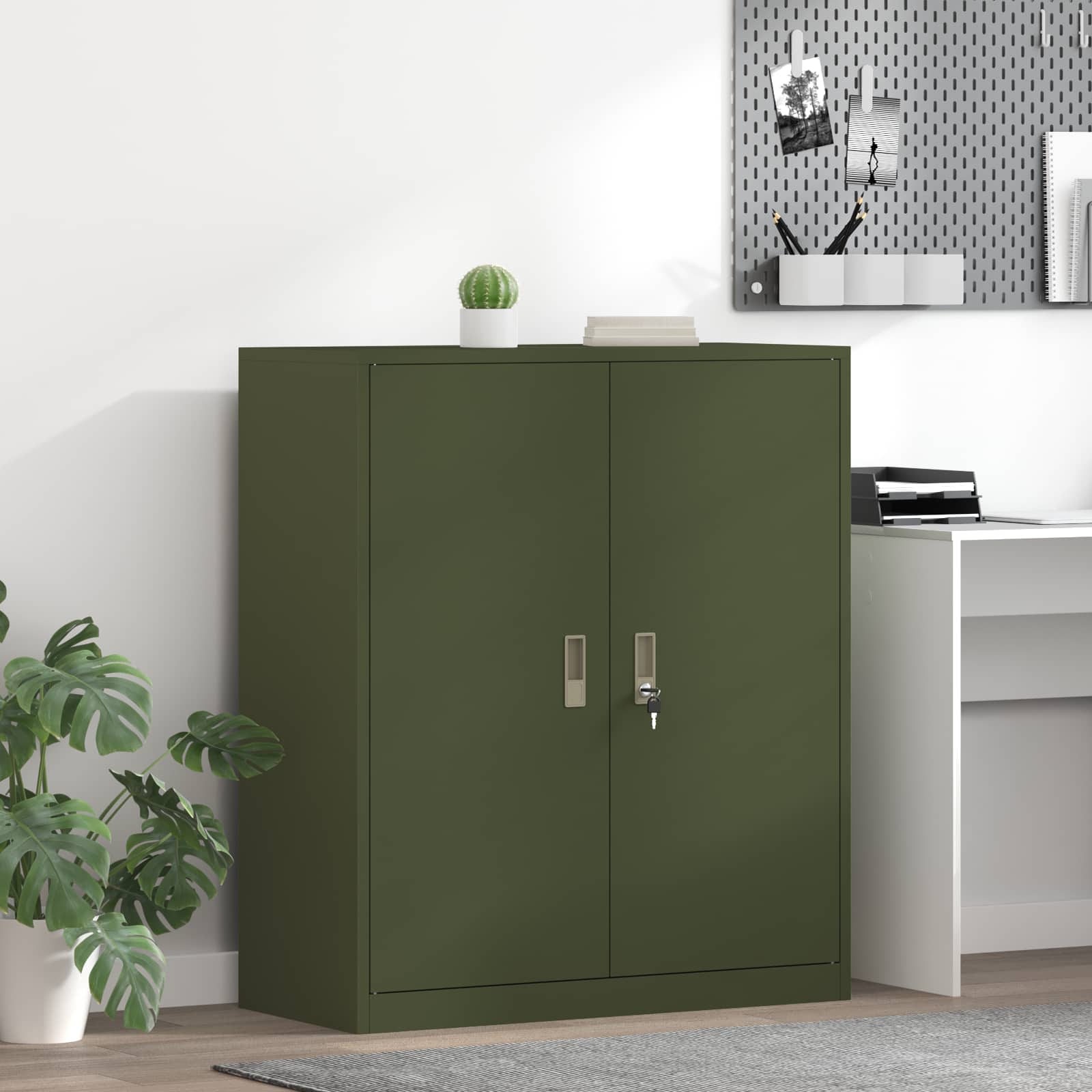 Storage Cabinet Olive Green 90 x 40 x 105 cm Cold-Rolled Steel