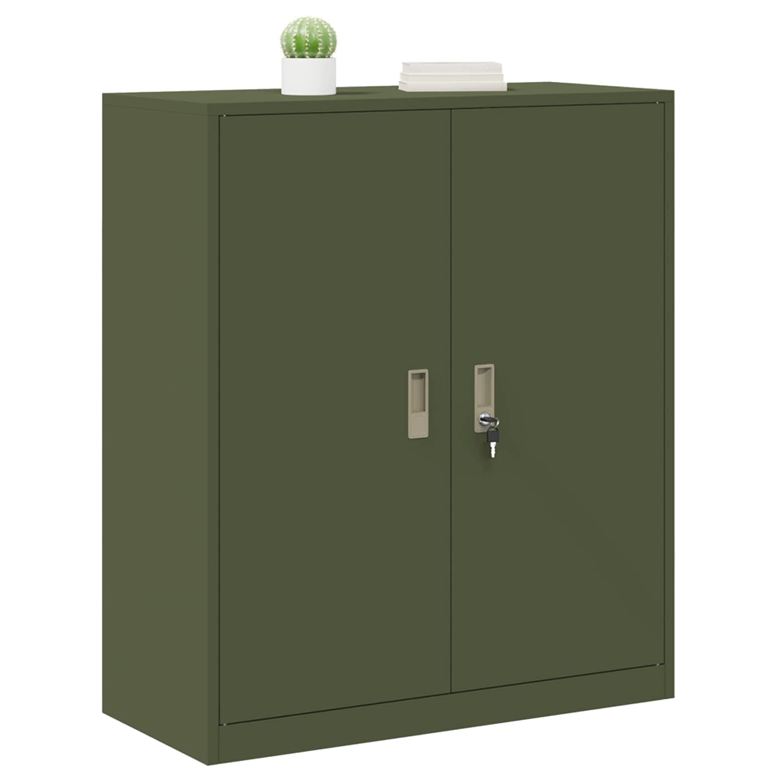 Storage Cabinet Olive Green 90 x 40 x 105 cm Cold-Rolled Steel