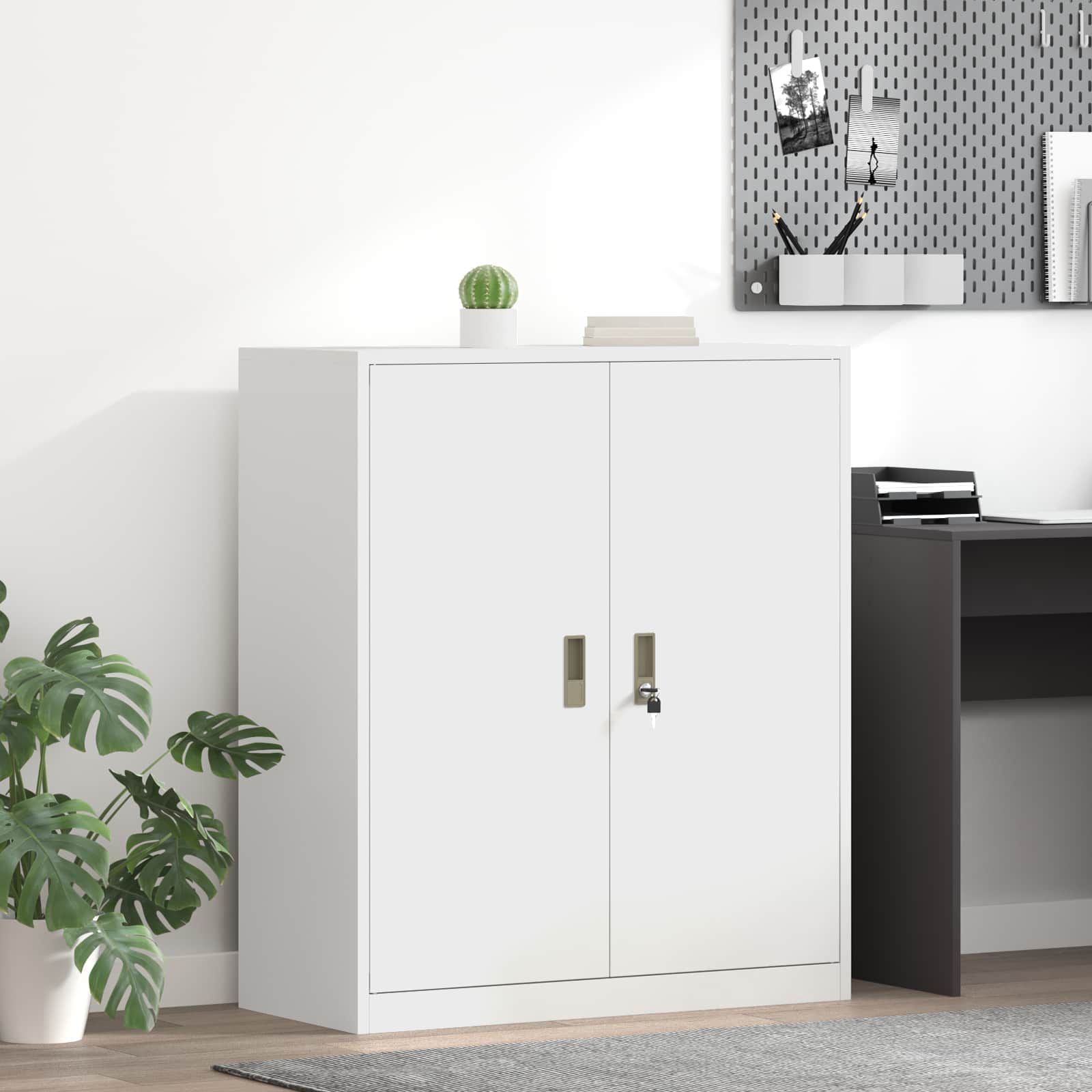 Storage Cabinet White 90 x 40 x 105 cm Cold-Rolled Steel