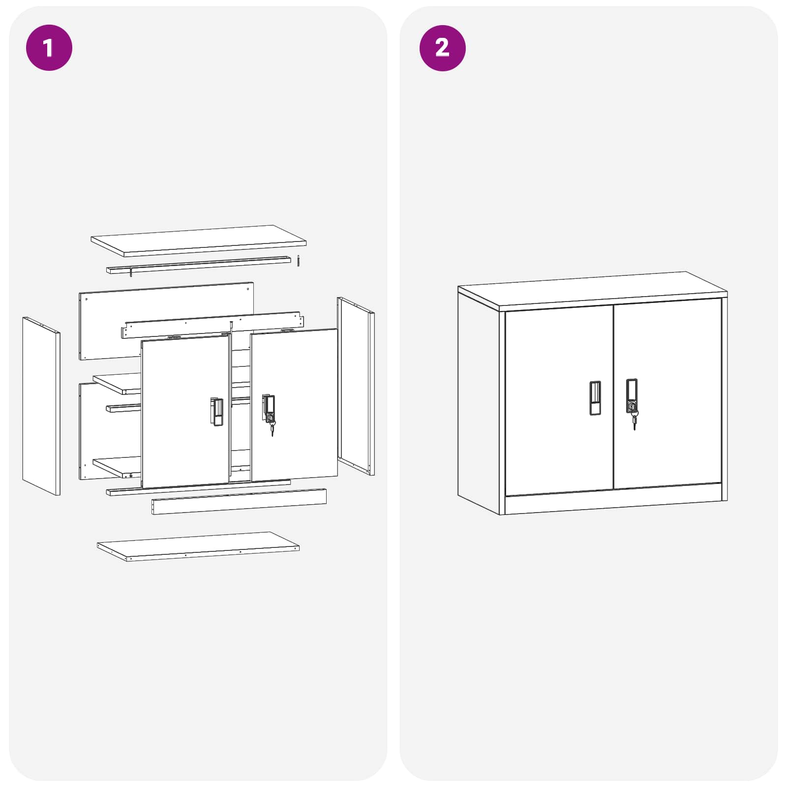 Storage Cabinet Black 80 x 40 x 70 cm Cold-Rolled Steel