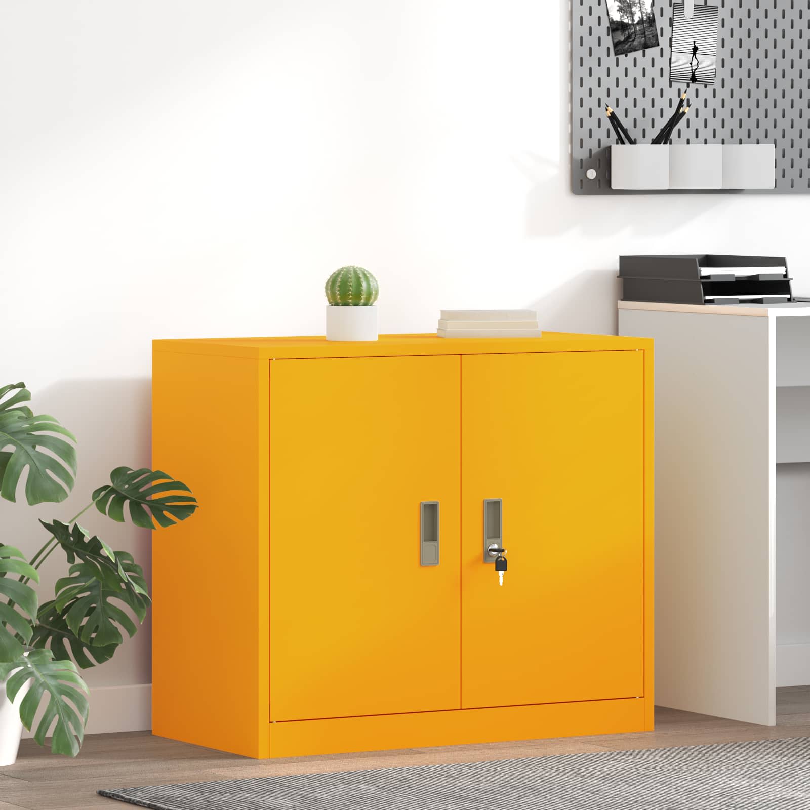 Storage Cabinet with Storage Mustard Yellow 80 x 40 x 70 cm