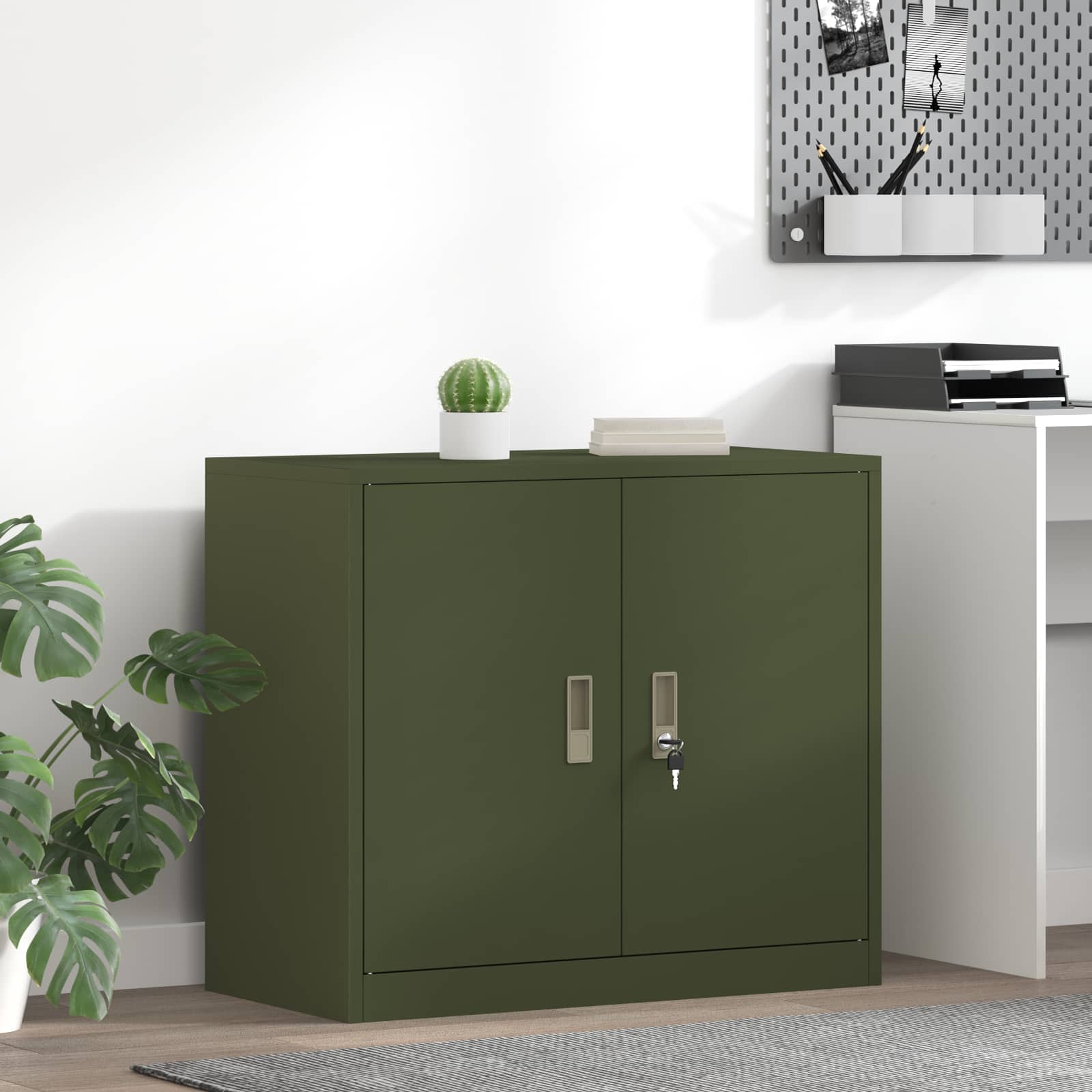 Storage Cabinet Olive Green 80 x 40 x 70 cm Cold-Rolled Steel