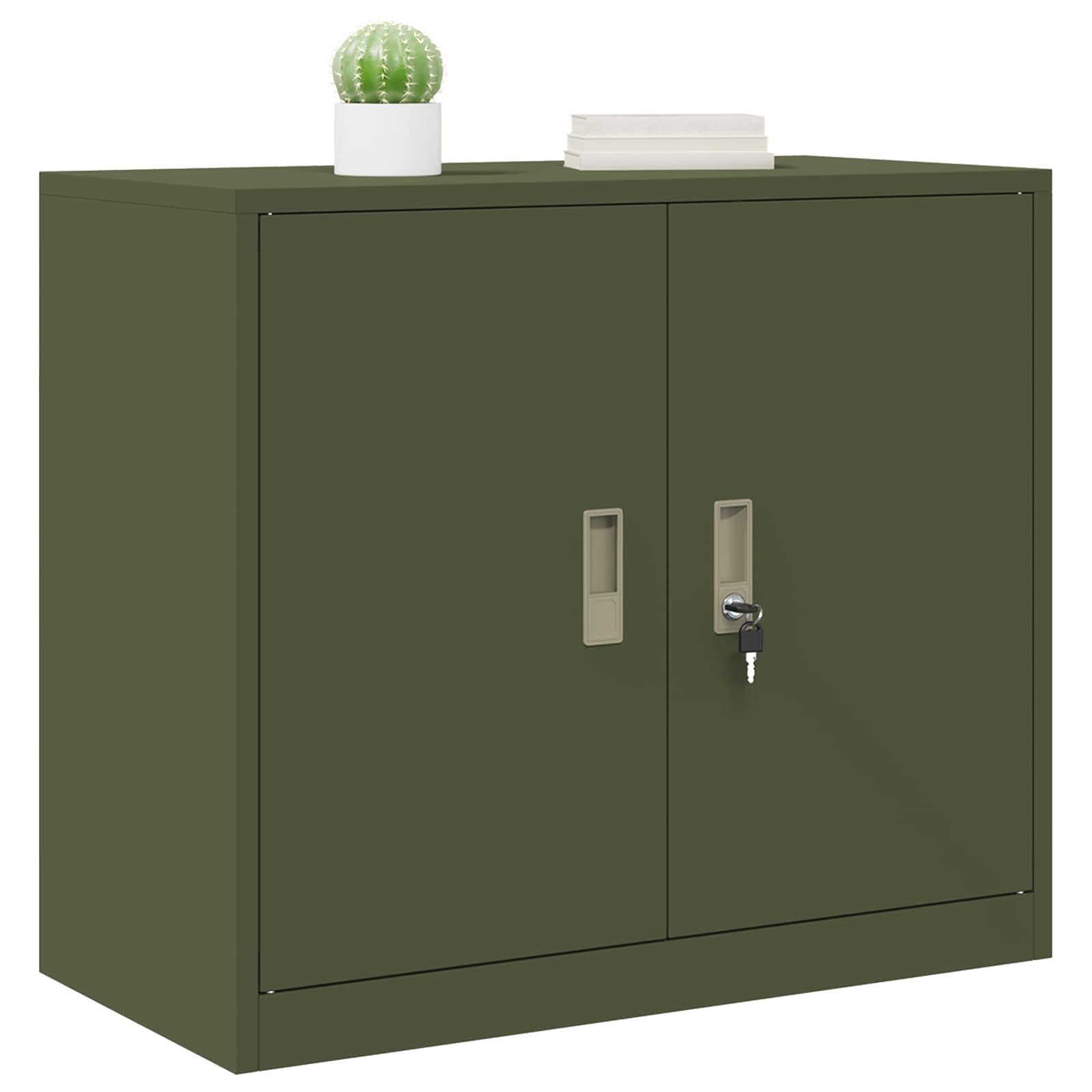 Storage Cabinet Olive Green 80 x 40 x 70 cm Cold-Rolled Steel