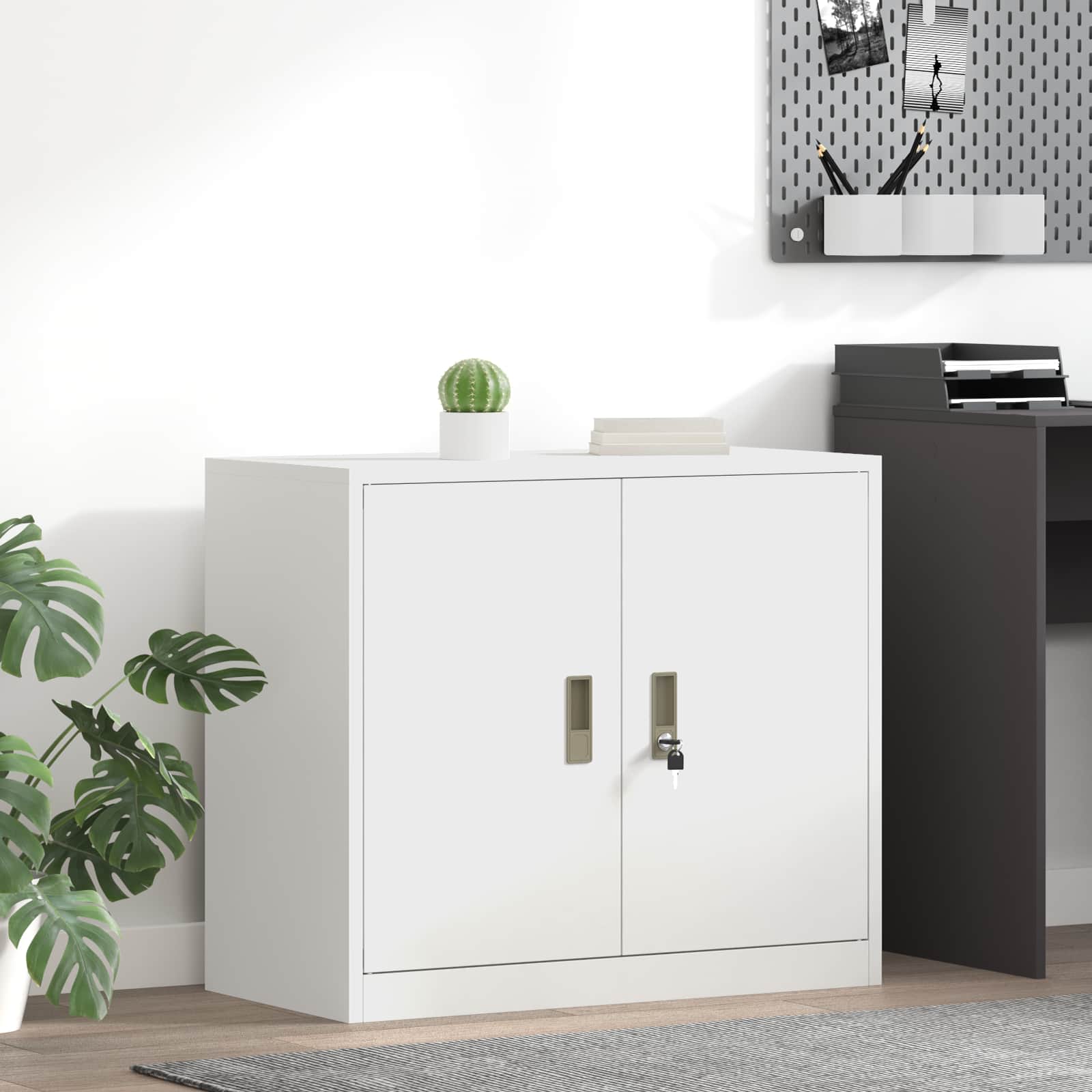 Storage Cabinet White 80 x 40 x 70 cm Cold-Rolled Steel