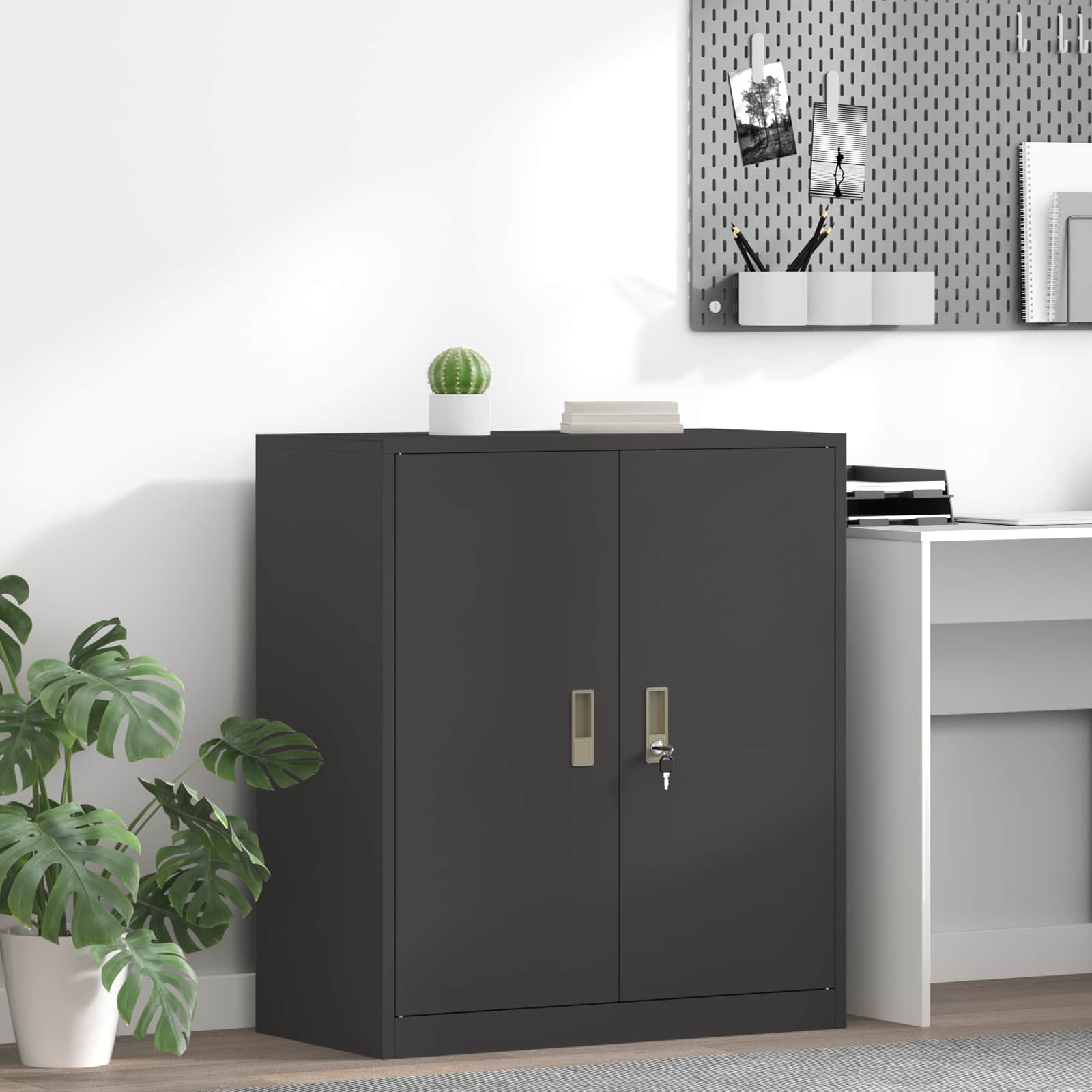 Storage Cabinet Black 80 x 40 x 90 cm Cold-Rolled Steel