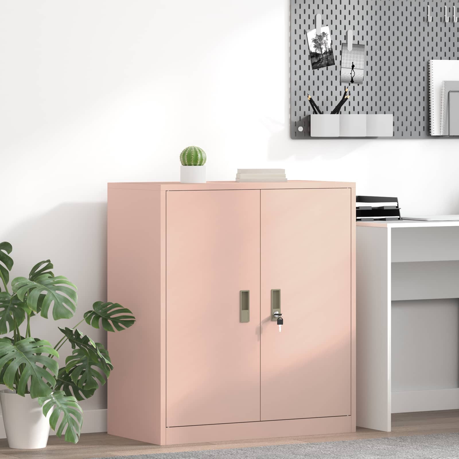 Storage Cabinet Pink 80 x 40 x 90 cm Cold-Rolled Steel