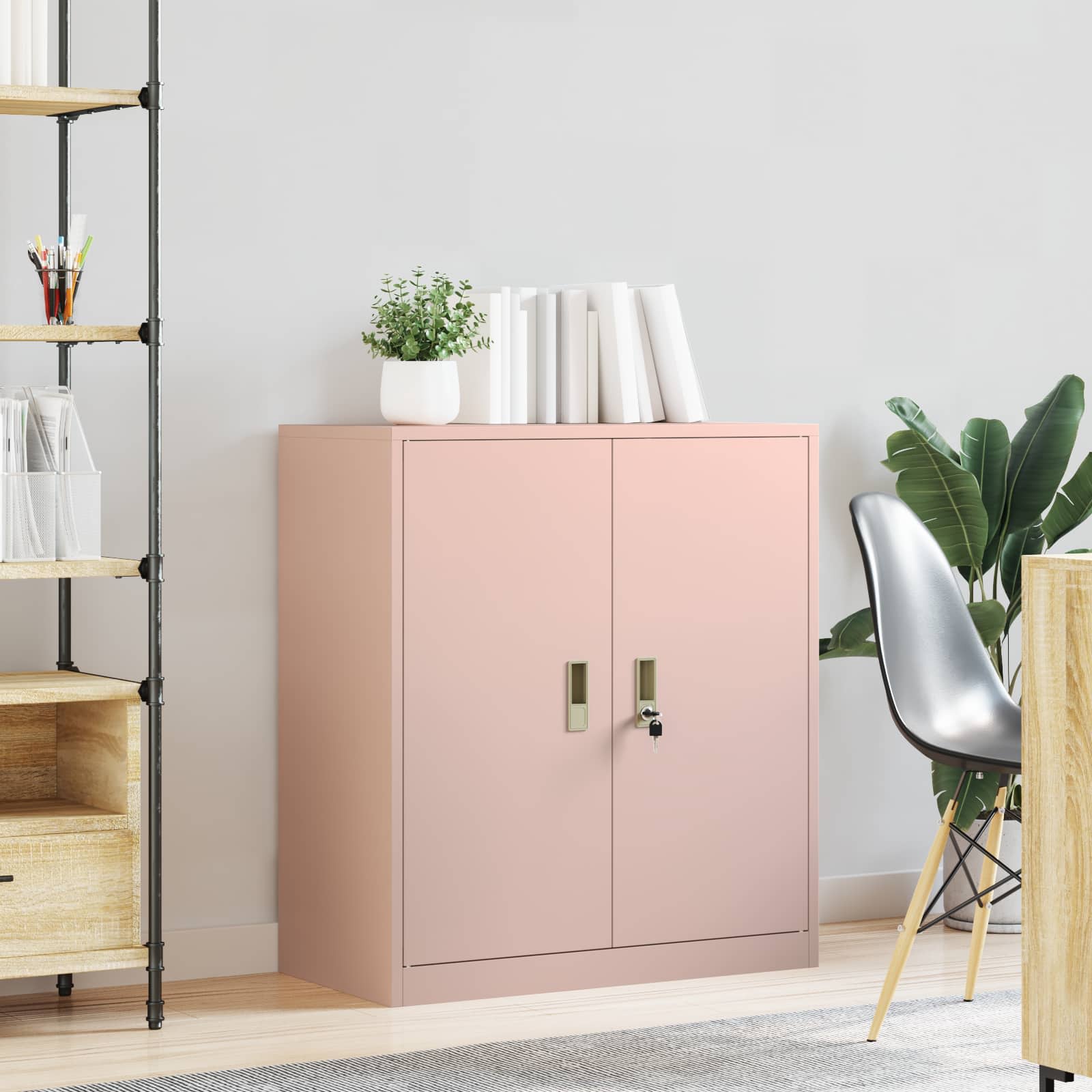 Storage Cabinet Pink 80 x 40 x 90 cm Cold-Rolled Steel