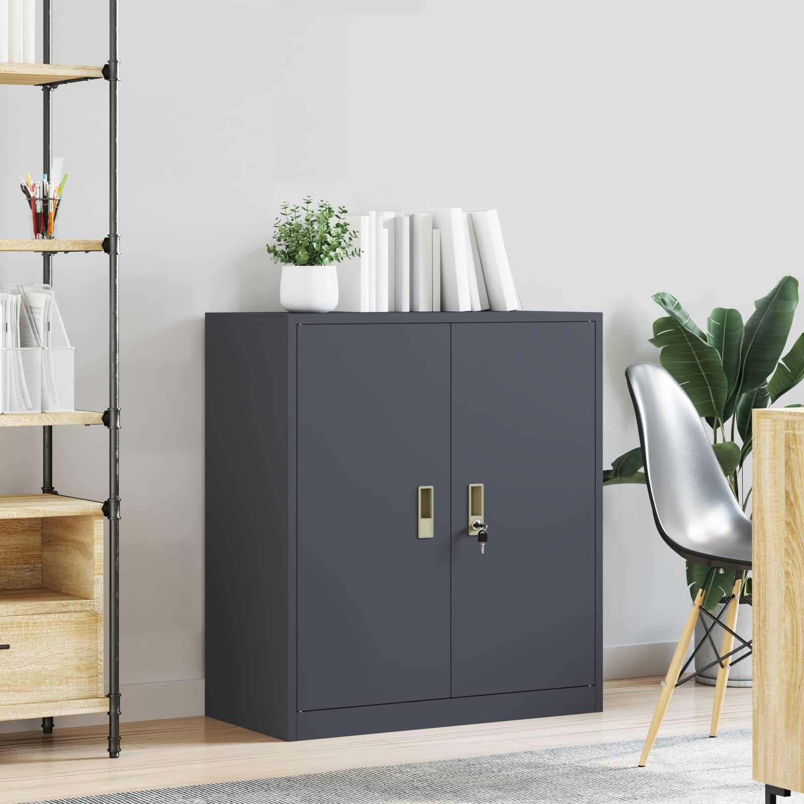 Storage Cabinet Anthracite 80 x 40 x 90 cm Cold-Rolled Steel