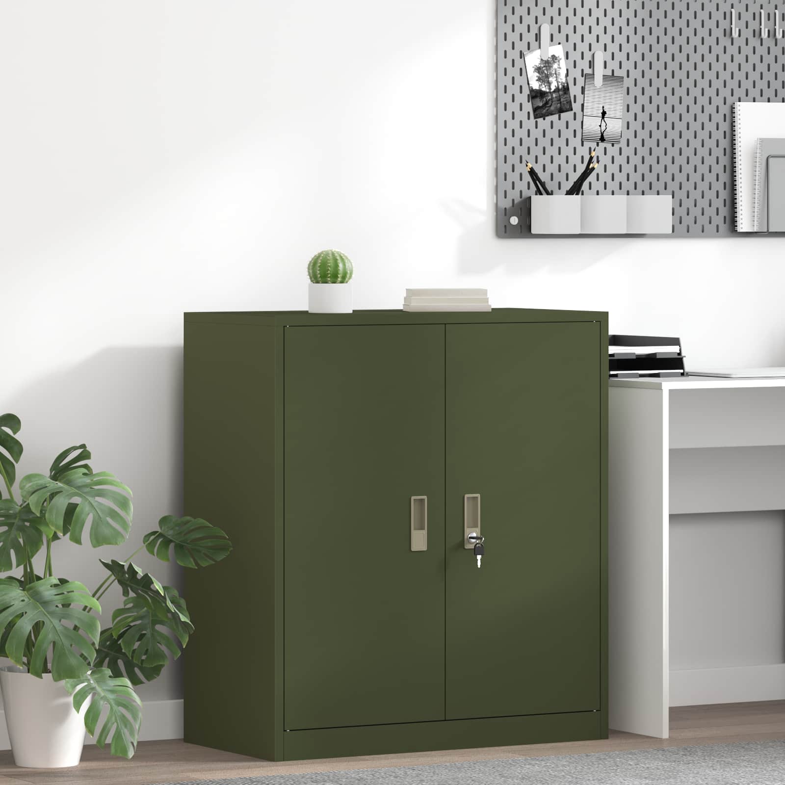 Storage Cabinet Olive Green 80 x 40 x 90 cm Cold-Rolled Steel