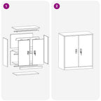Storage Cabinet White 80 x 40 x 90 cm Cold-Rolled Steel