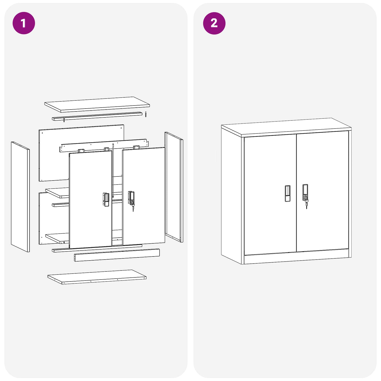 Storage Cabinet White 80 x 40 x 90 cm Cold-Rolled Steel