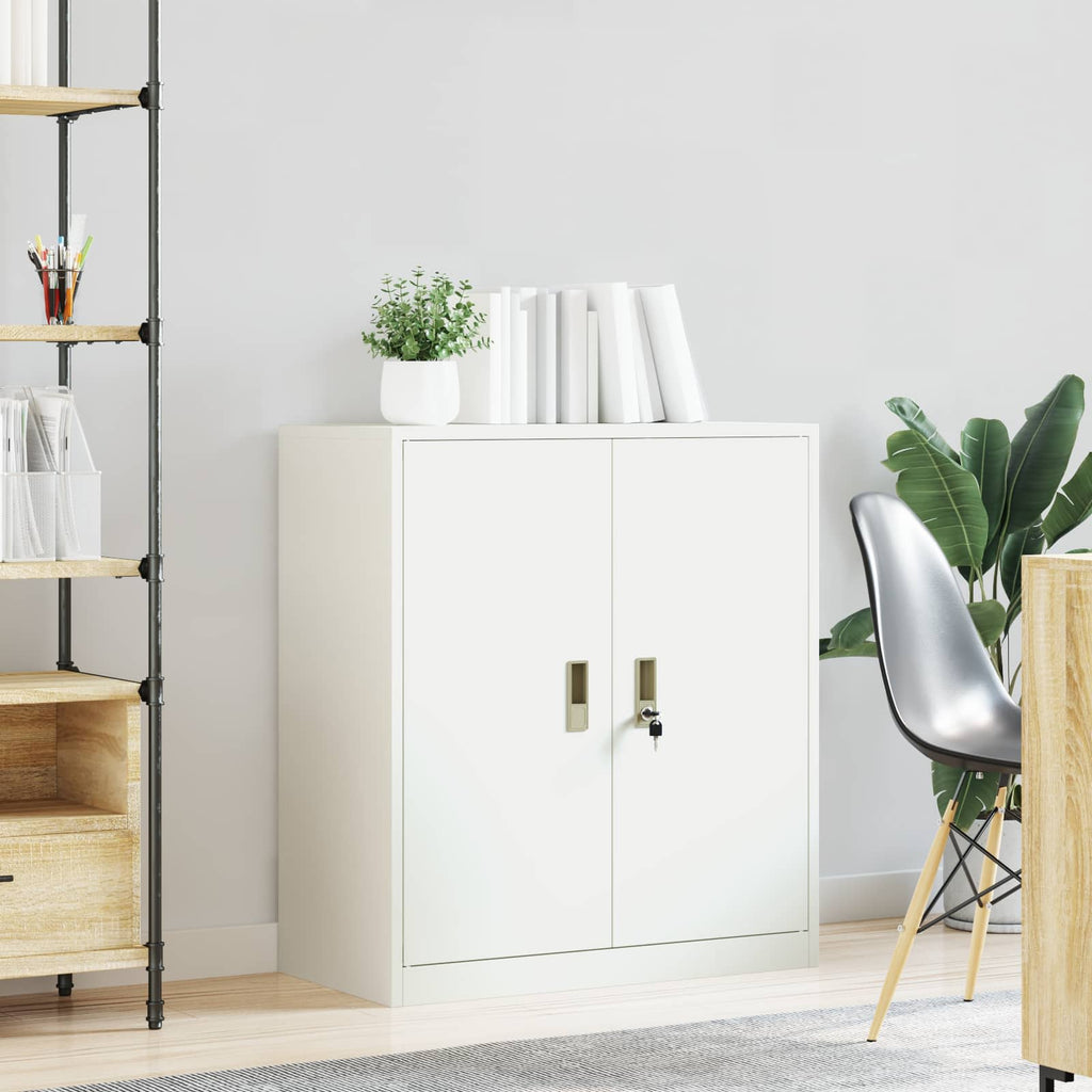 Storage Cabinet White 80 x 40 x 90 cm Cold-Rolled Steel