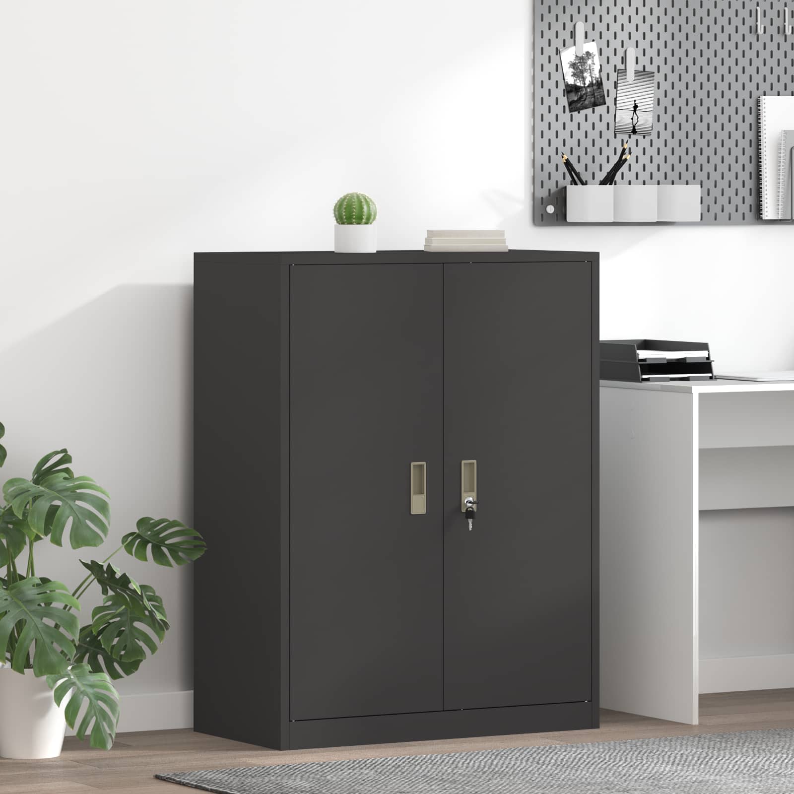 Storage Cabinet Black 80 x 40 x 105 cm Cold-Rolled Steel