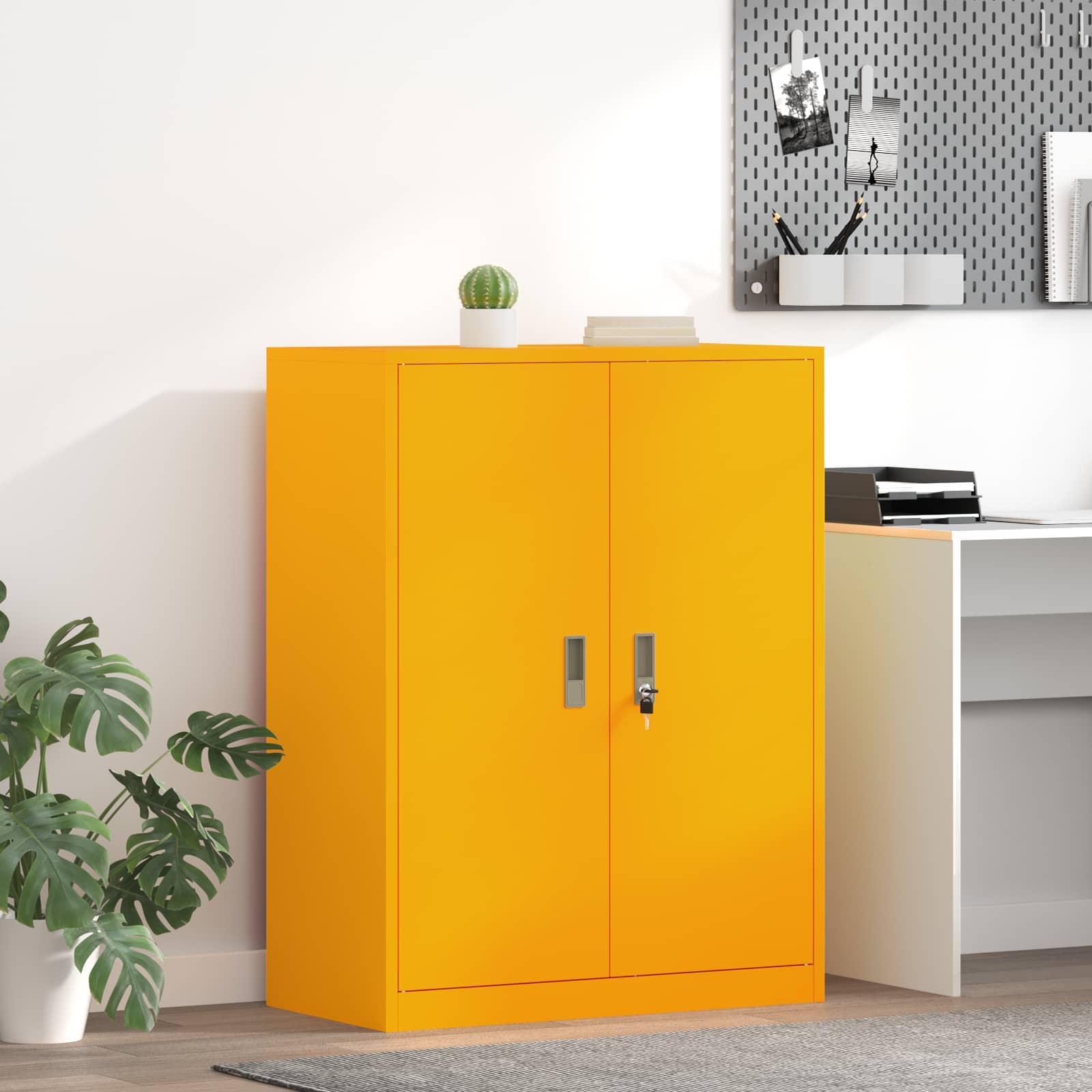 Storage Cabinet with Storage Mustard Yellow 80 x 40 x 105 cm