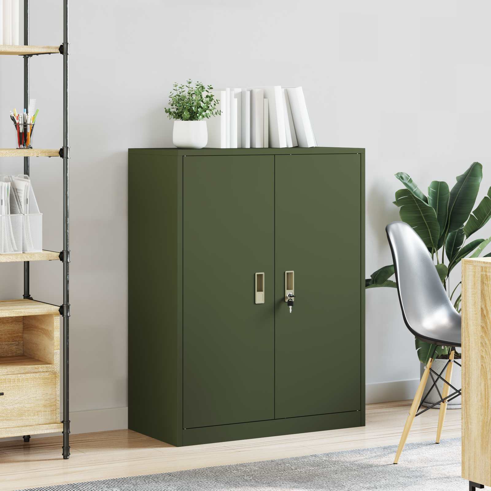 Storage Cabinet Olive Green 80 x 40 x 105 cm Cold-Rolled Steel