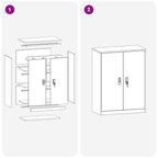 Storage Cabinet White 80 x 40 x 105 cm Cold-Rolled Steel