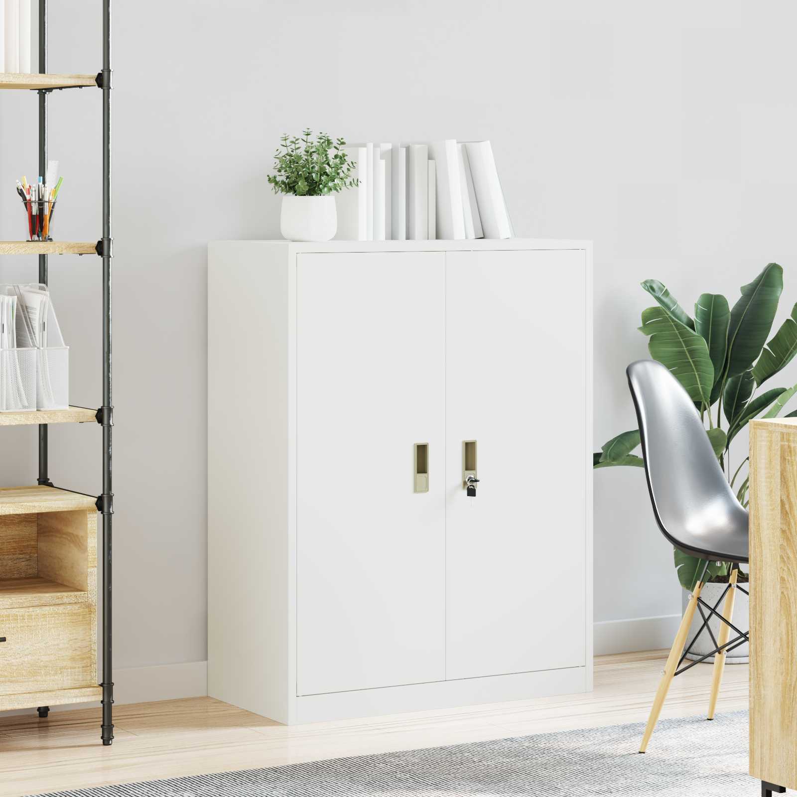 Storage Cabinet White 80 x 40 x 105 cm Cold-Rolled Steel