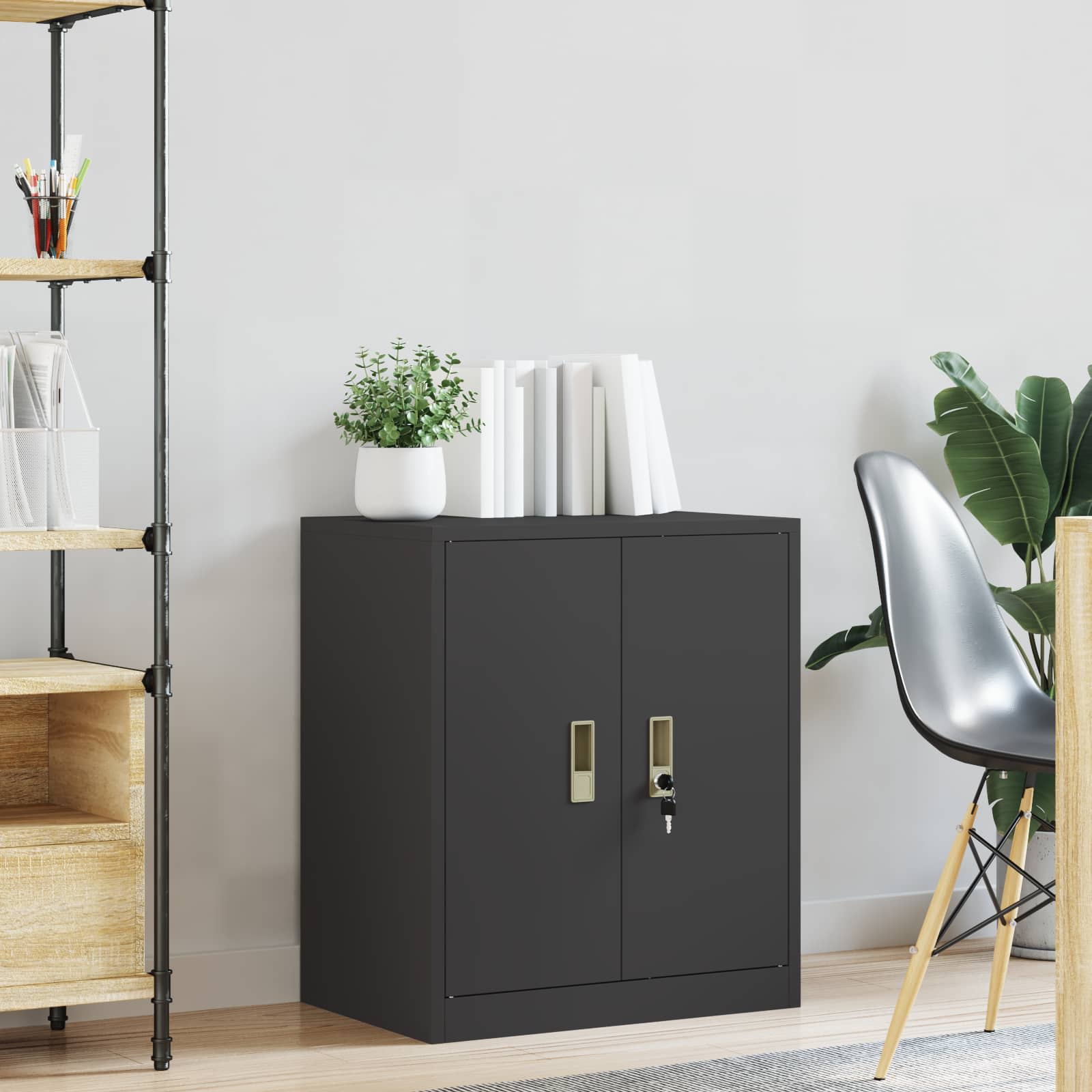 Storage Cabinet Black 60 x 40 x 70 cm Cold-Rolled Steel