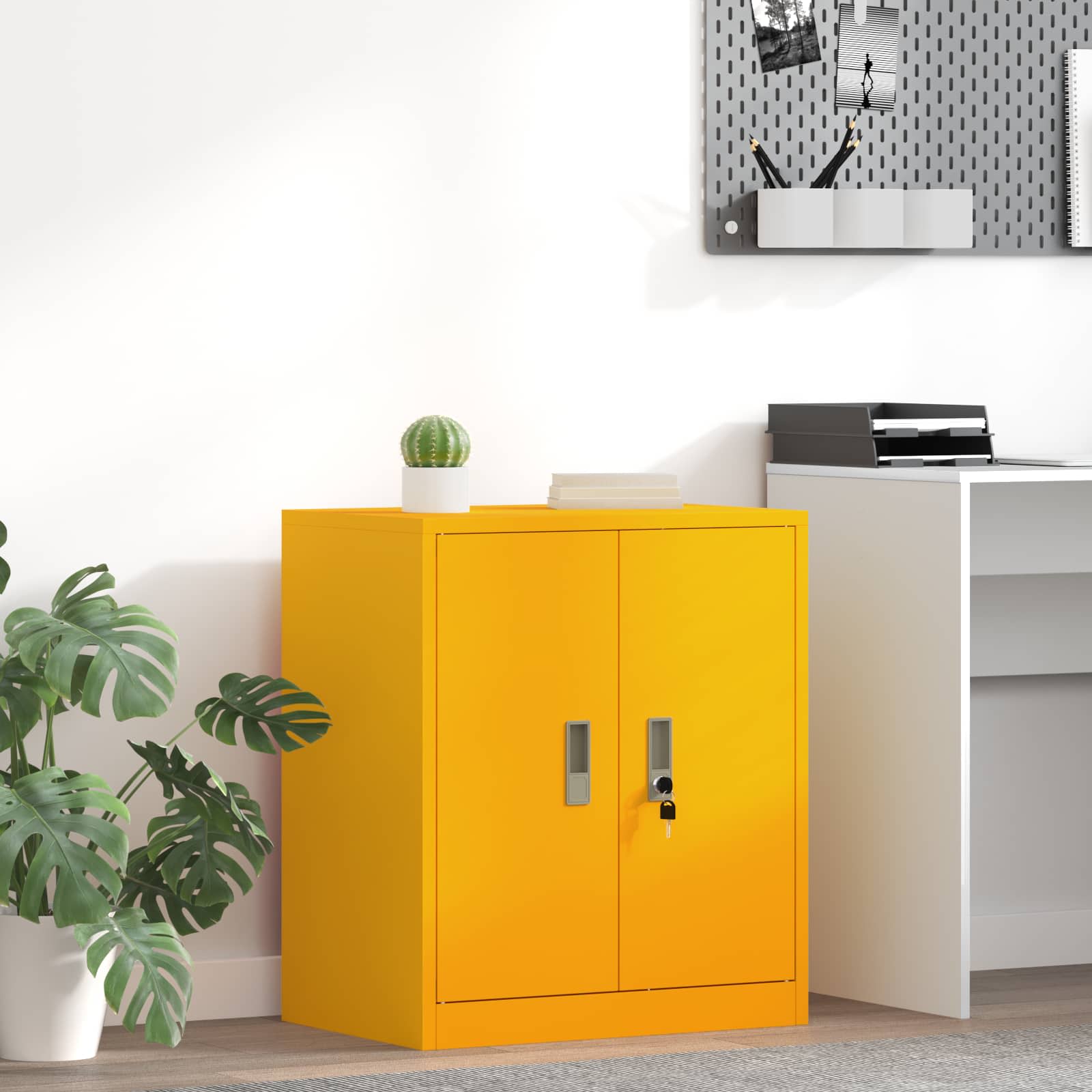 Storage Cabinet with Storage Mustard Yellow 60 x 40 x 70 cm