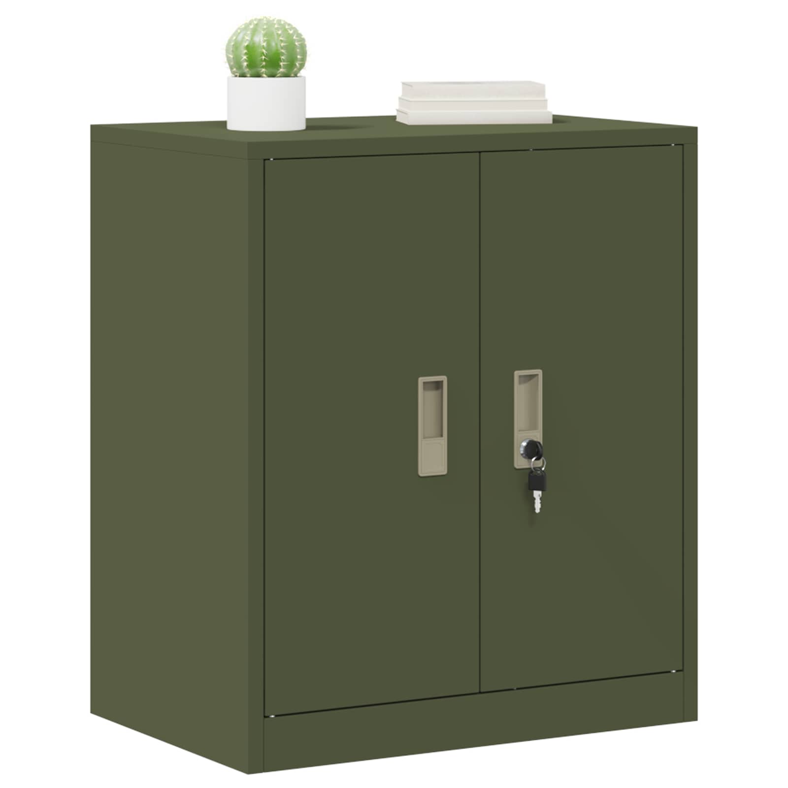 Storage Cabinet Olive Green 60 x 40 x 70 cm Cold-Rolled Steel