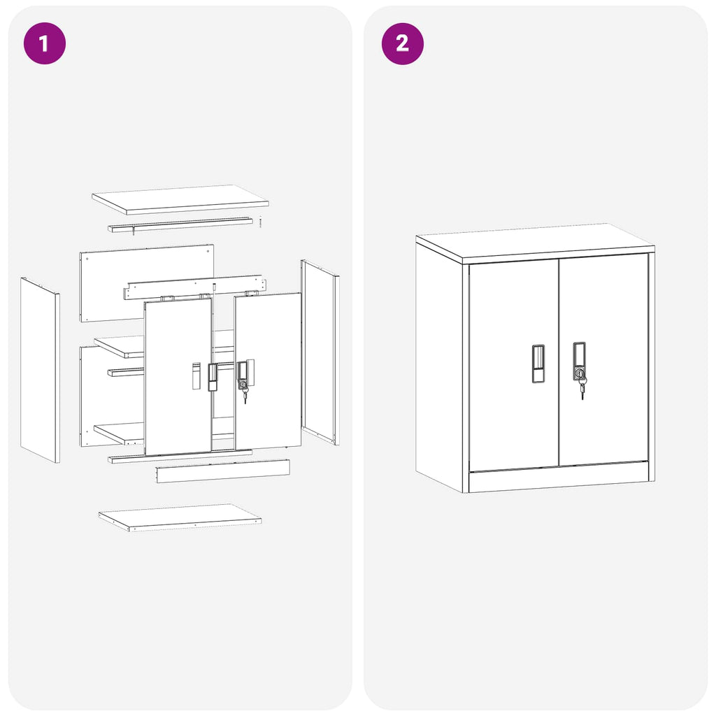 Storage Cabinet White 60 x 40 x 70 cm Cold-Rolled Steel