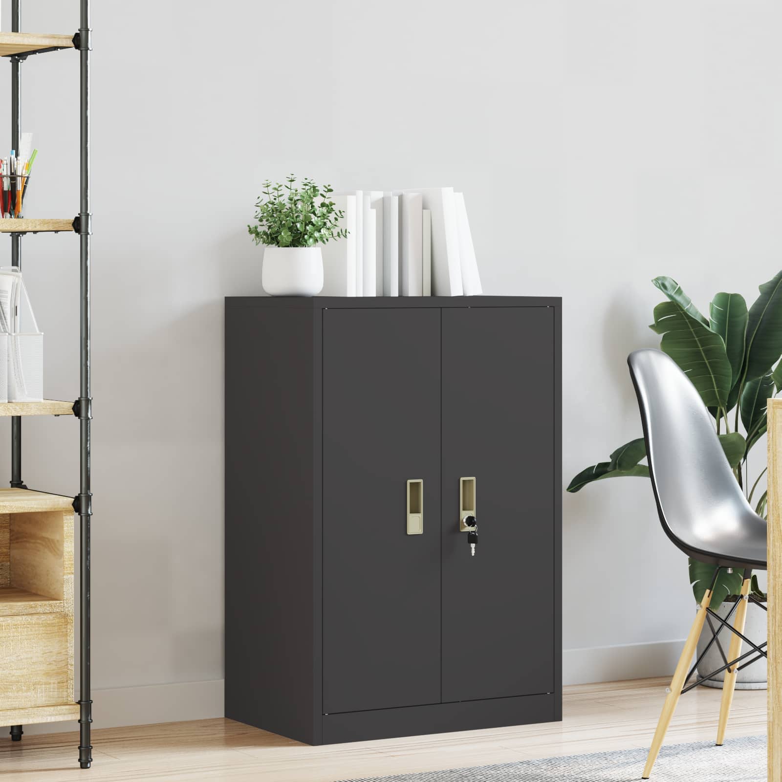 Storage Cabinet Black 60 x 40 x 90 cm Cold-Rolled Steel